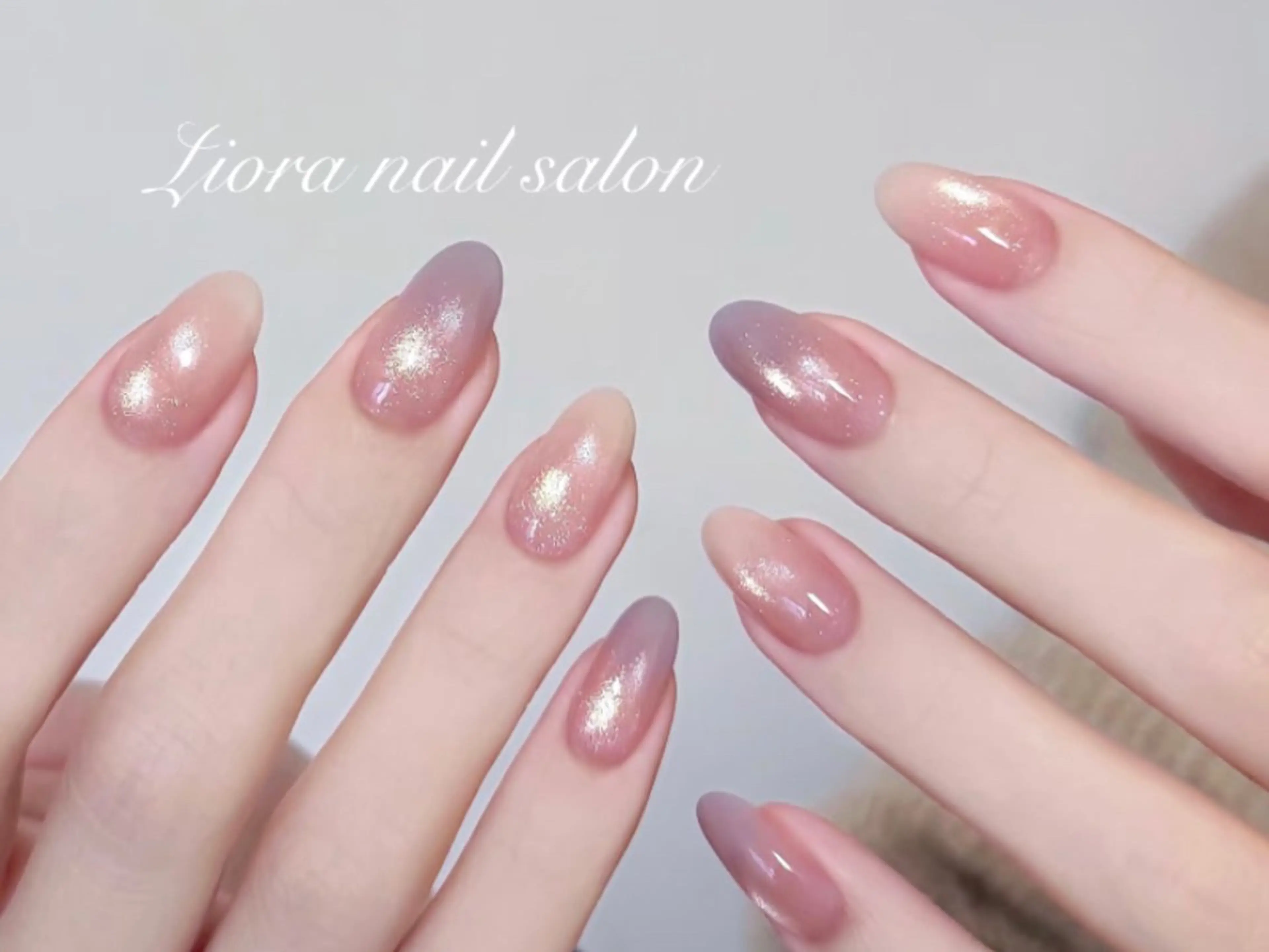 ネイル フレンチネイル ジェルネイル ガーリー グラデーション キラキラネイル ハンドネイル Liora nail スカルプ専門店のネイルデザイン