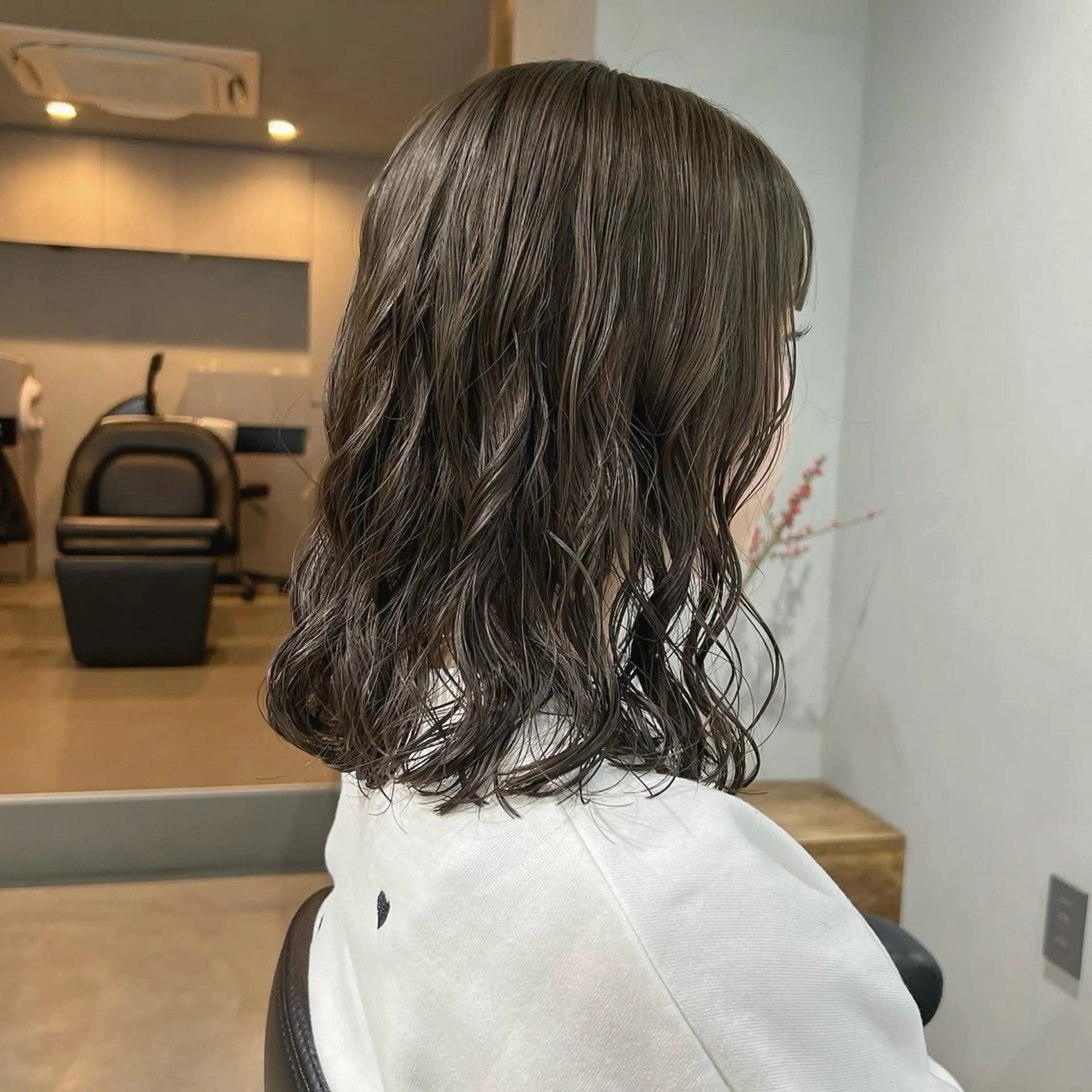 ミディアム カラー パーマ akane/ボブ /ブラウンベージュのヘアスタイル