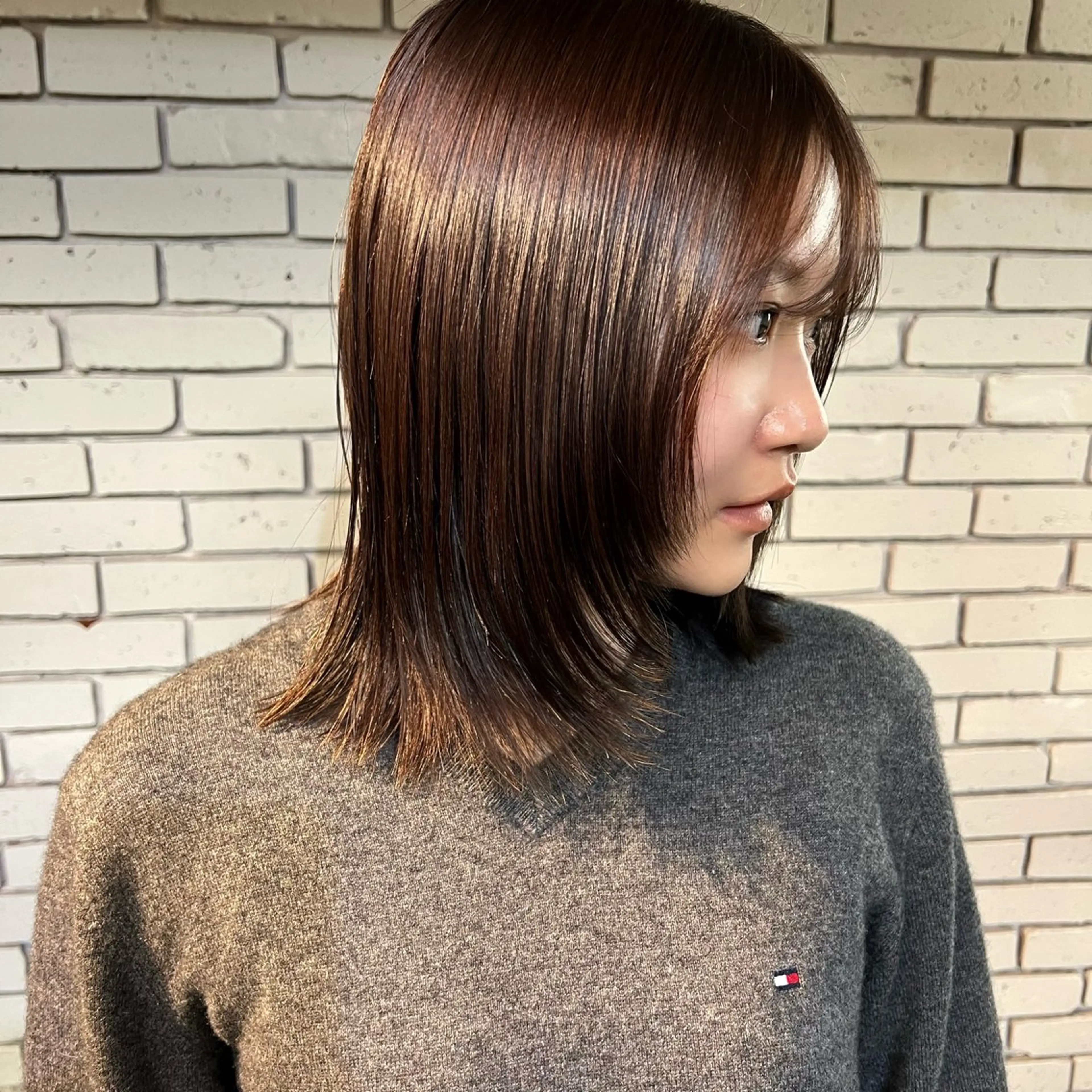 ミディアム レイヤーカット カット 💘札幌クロスパーマ 髪質改善💘rinaのヘアスタイル