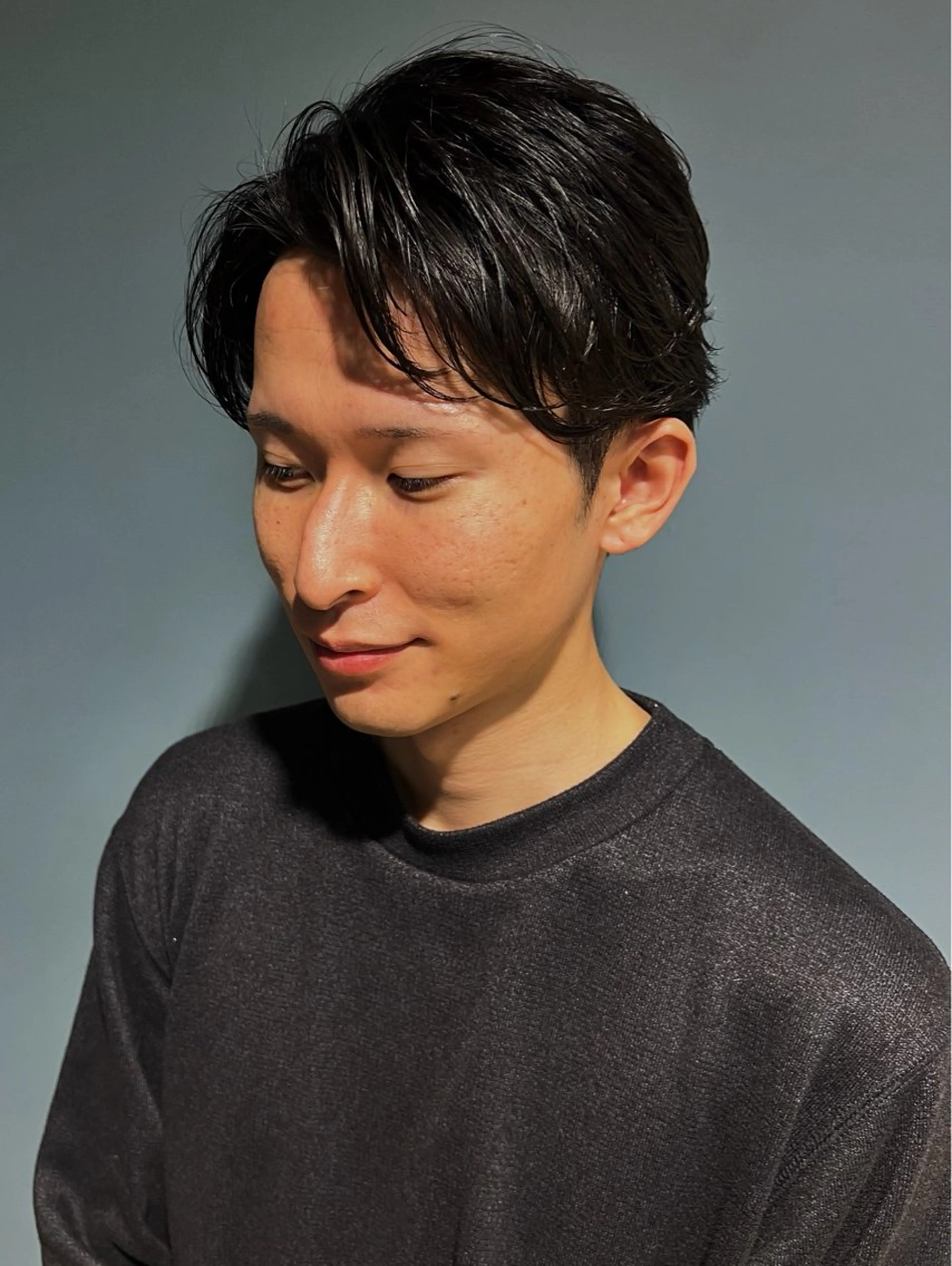 ショート パーマ メンズ メンズパーマ ニュアンスパーマ カット カット/まゆ毛/ スパ/メンズ/龍人のヘアスタイル