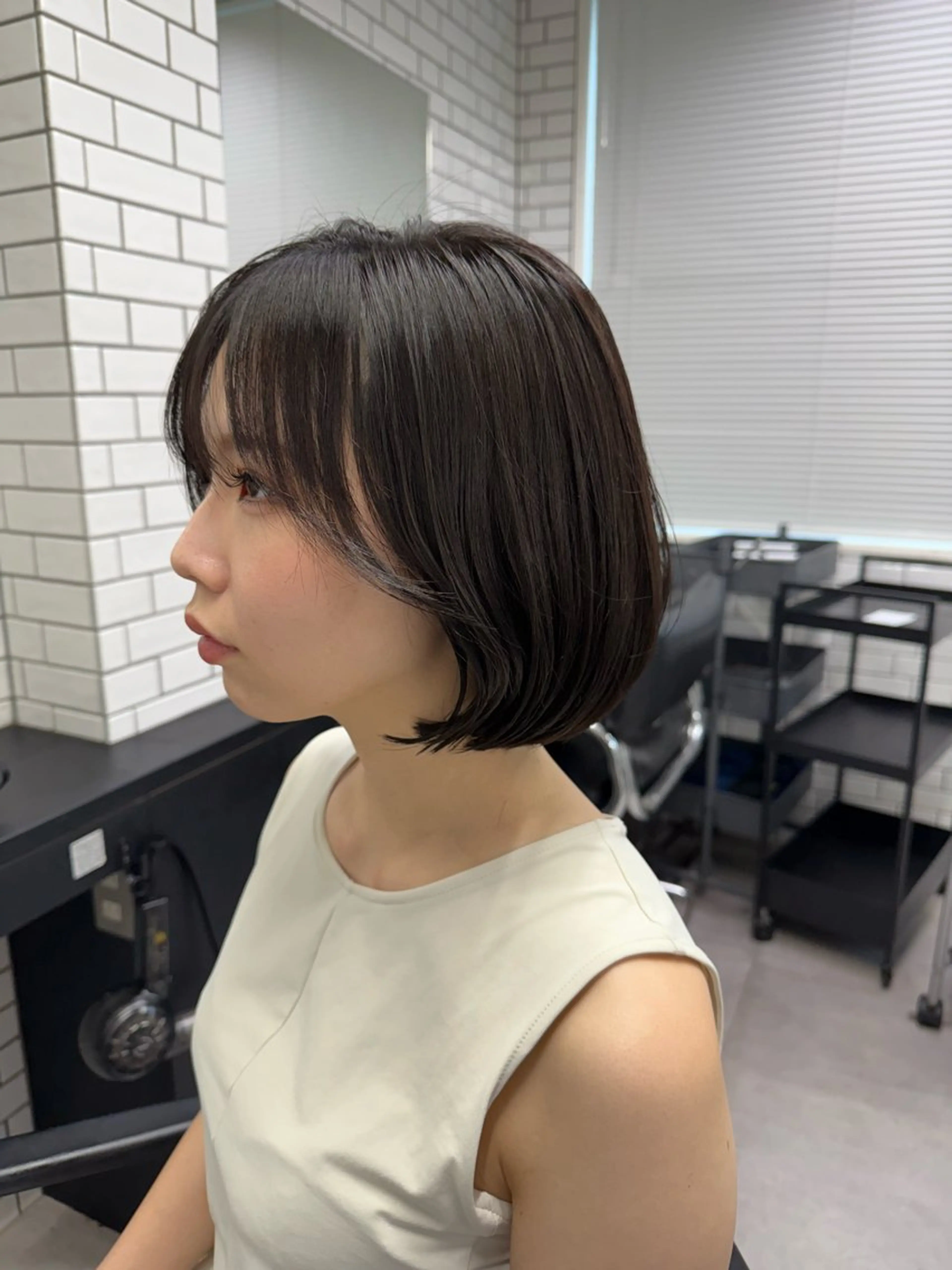 ショート カラー ボブ 韓国風ヘア カット ヘアカラー トリートメント Bob &髪質改善 NEMOTOのヘアスタイル