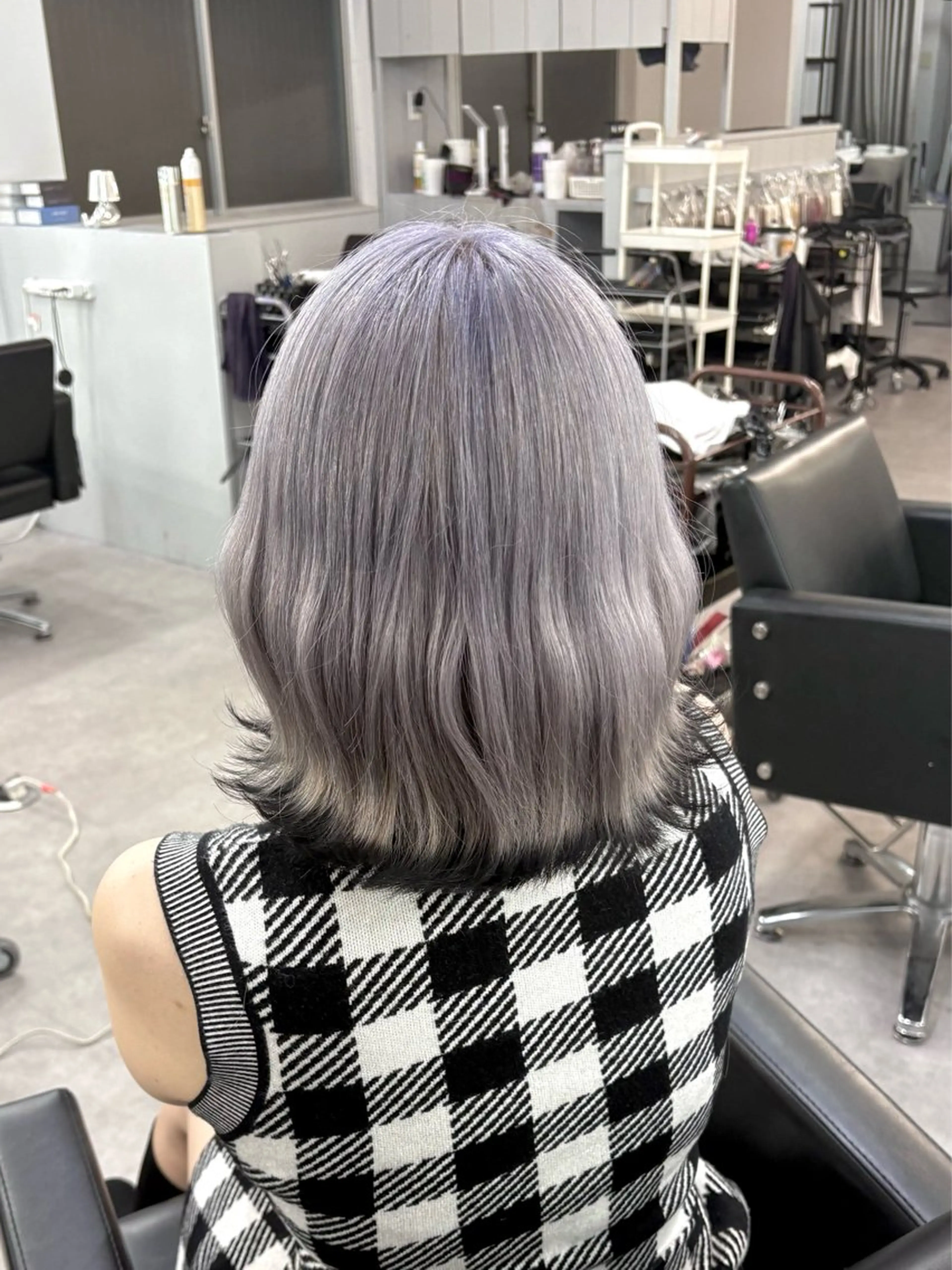 ミディアム カラー ヘアカラー 大阪ケアブリーチ/ ミルクティーベージュのヘアスタイル
