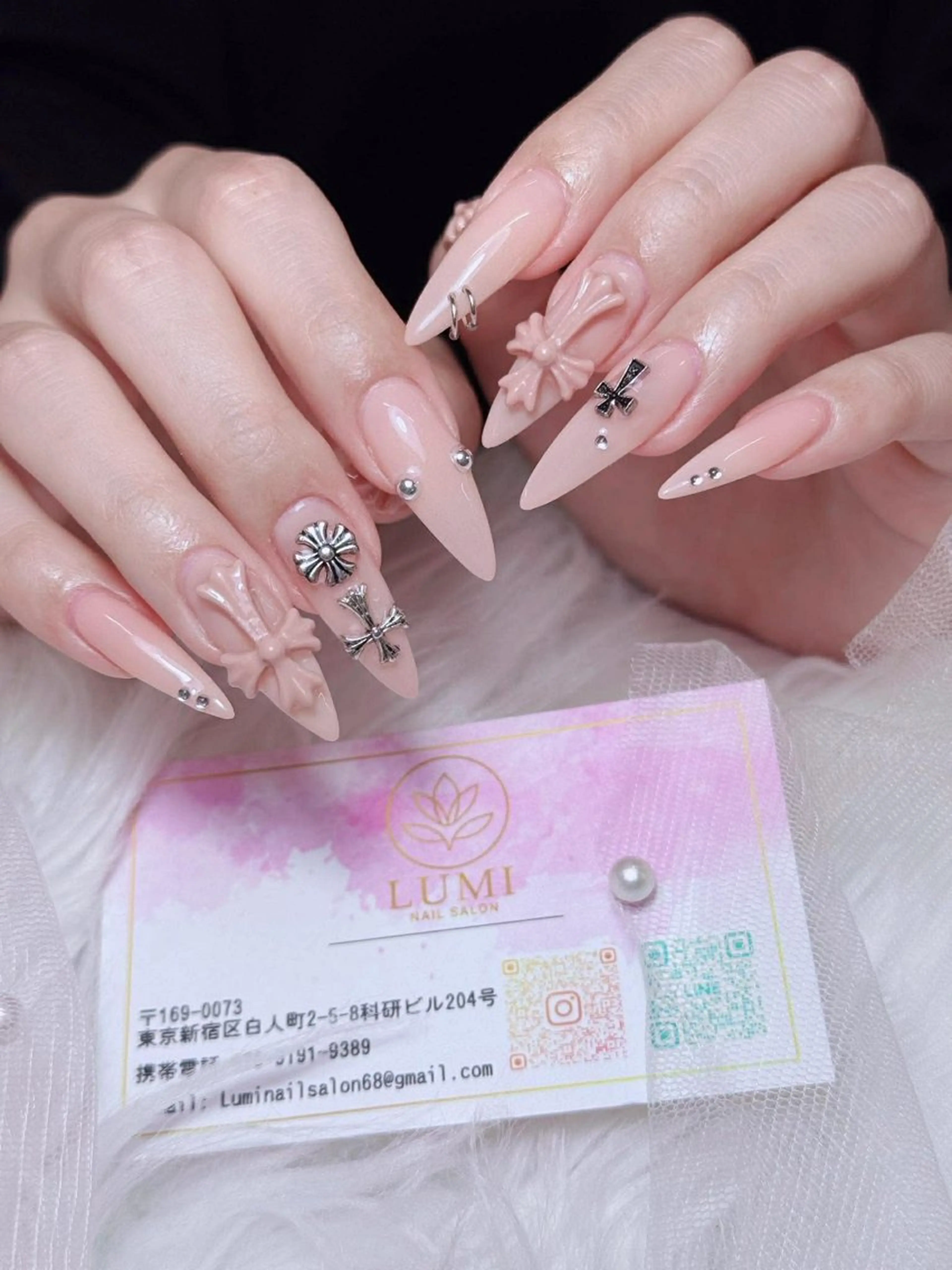 ネイル オーロラネイル チークネイル 長さ出し フレンチネイル 韓国ネイル ハンドネイル Lumi Shinokuboのネイルデザイン