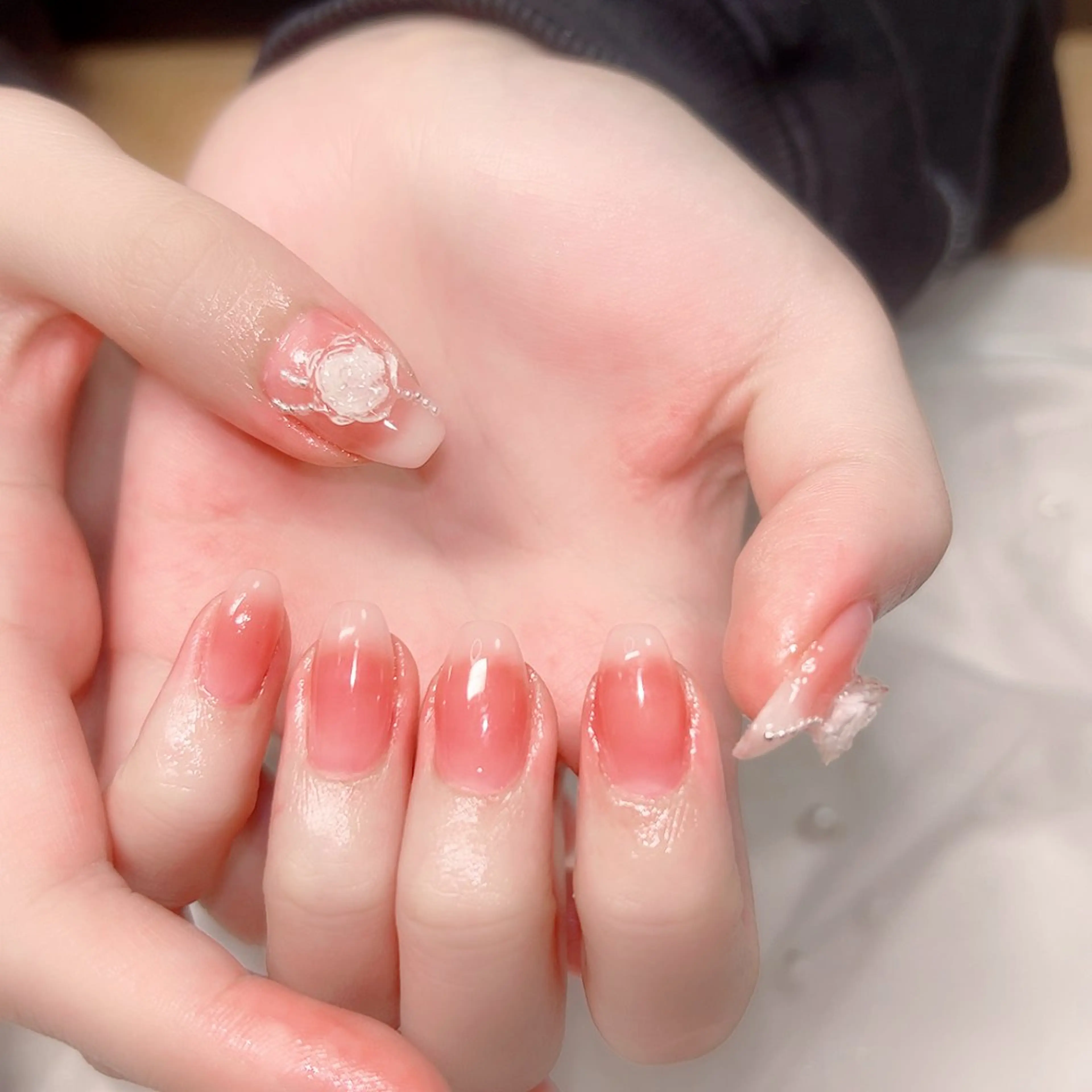 ネイル チークネイル ピンク ハンドネイル Cute Tips nailのネイルデザイン