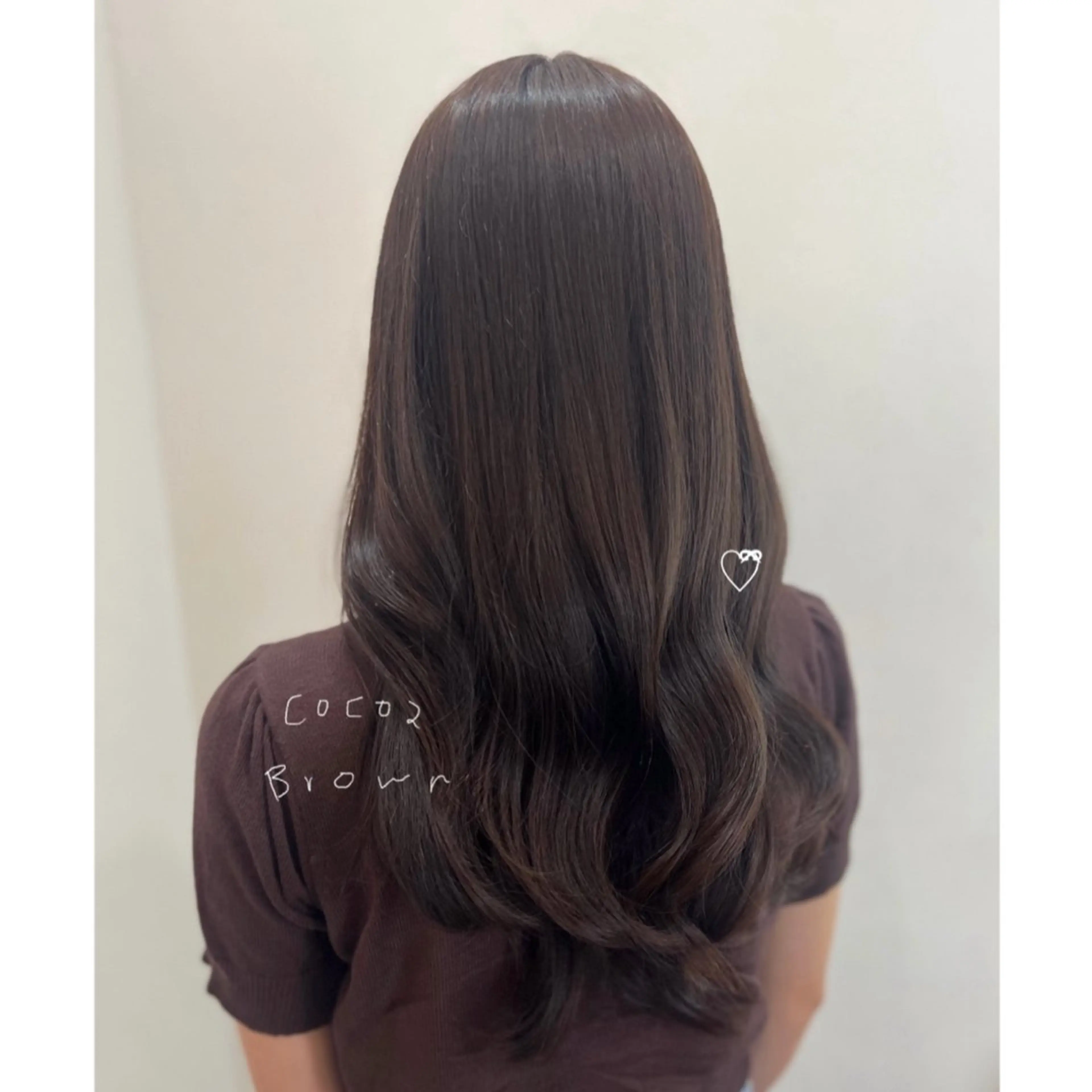 ロング カラー ブラウンカラー レイヤーカット Luana .Rioneのマツエク・マツパデザイン