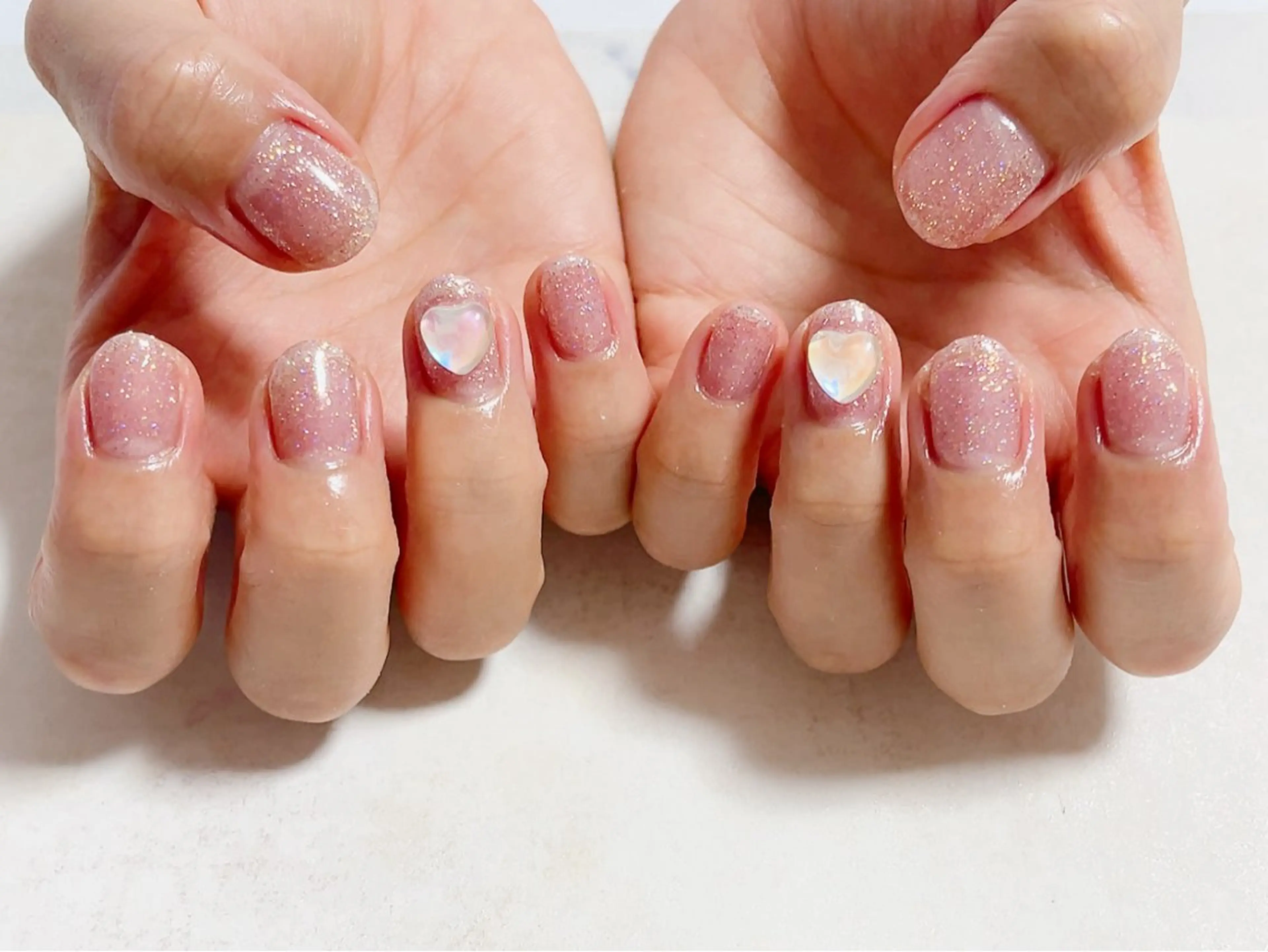 ネイル ジェルネイル ハート キラキラネイル ラメ(グリッター) メンズネイル kiki nail たまプラーザのネイルデザイン