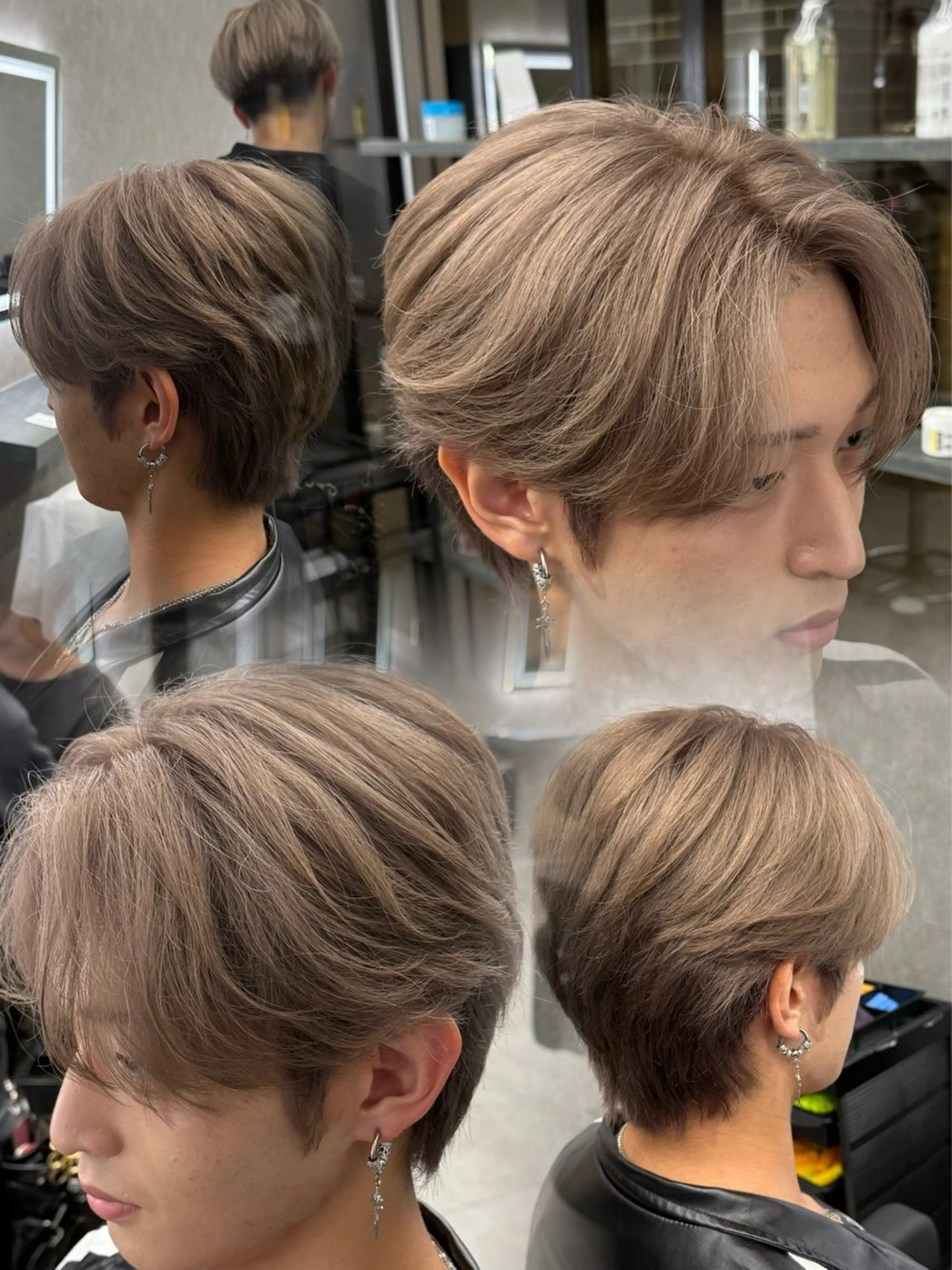 ショート カラー パーマ メンズ ベージュカラー ミルクティーベージュ カット ヘアカラー メンズ特化 👑YUTAのヘアスタイル