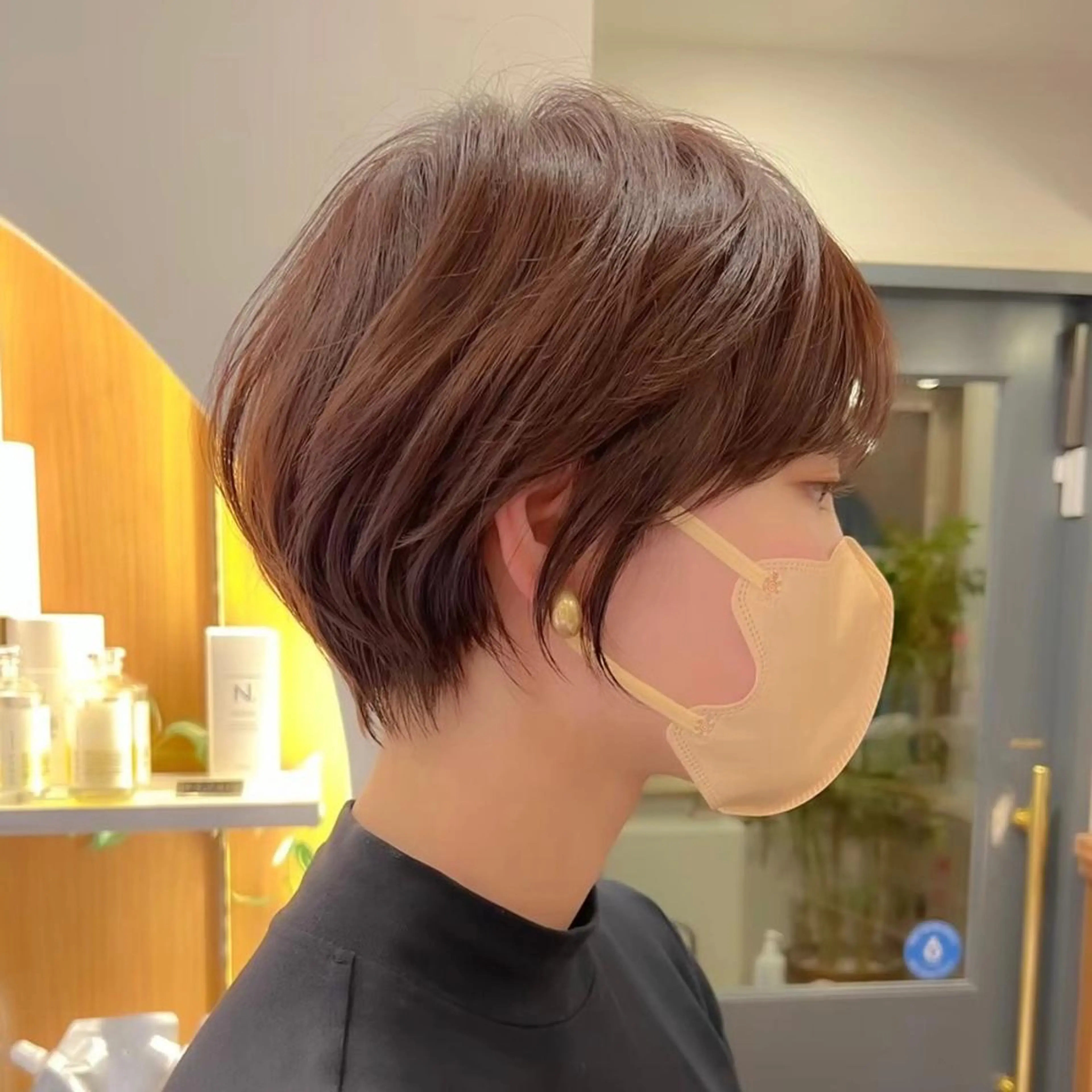 ショート 前下がりボブ ワンレンボブ アッシュ ボブ くせ毛 taiga レイヤー /髪質改善/矯正🌈のヘアスタイル