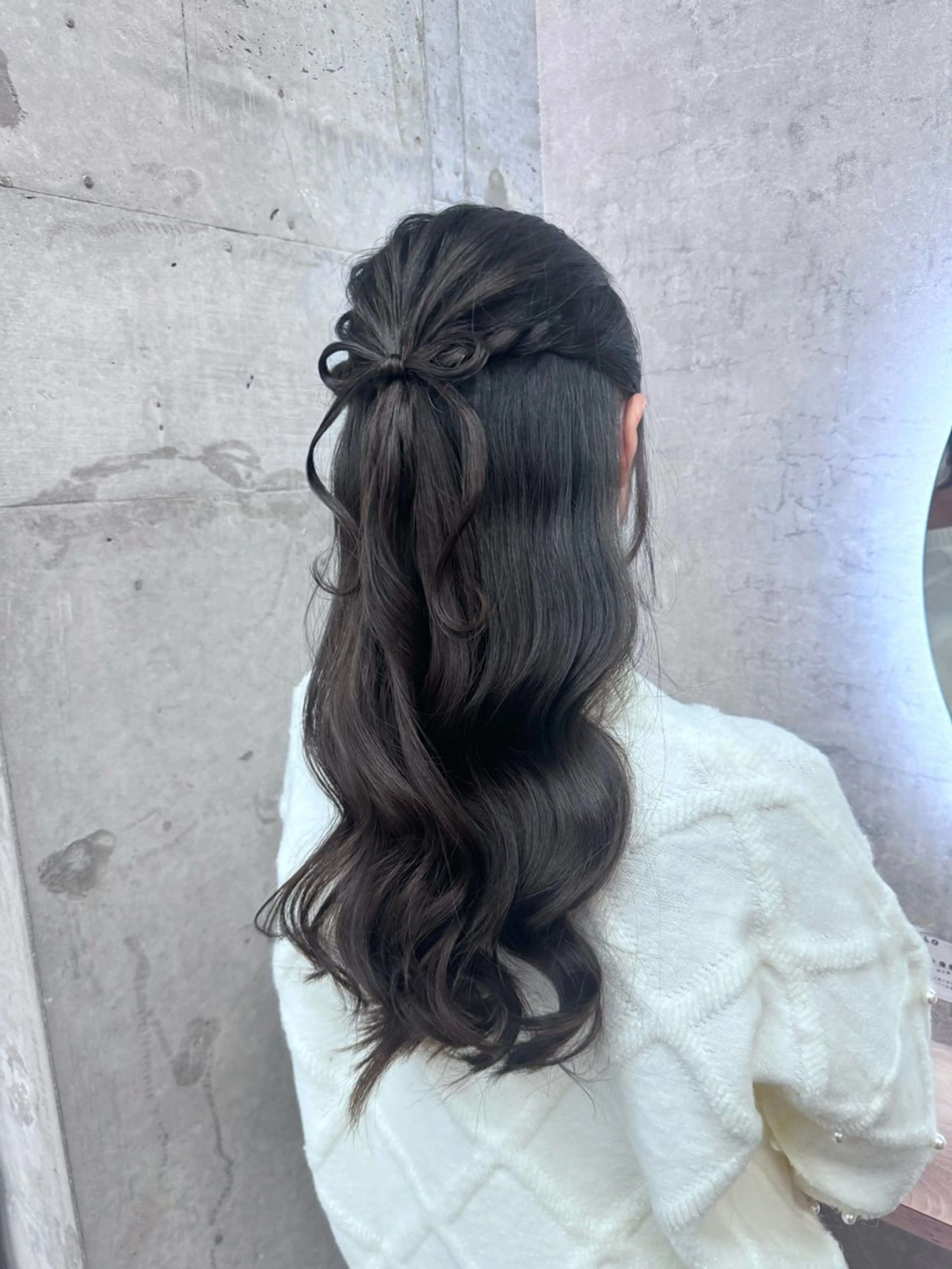 【リボンハーフアップ🎀】ハーフアップヘアセット/リボンアレンジ/ハーフアップアレンジ/ヘアセットの写真