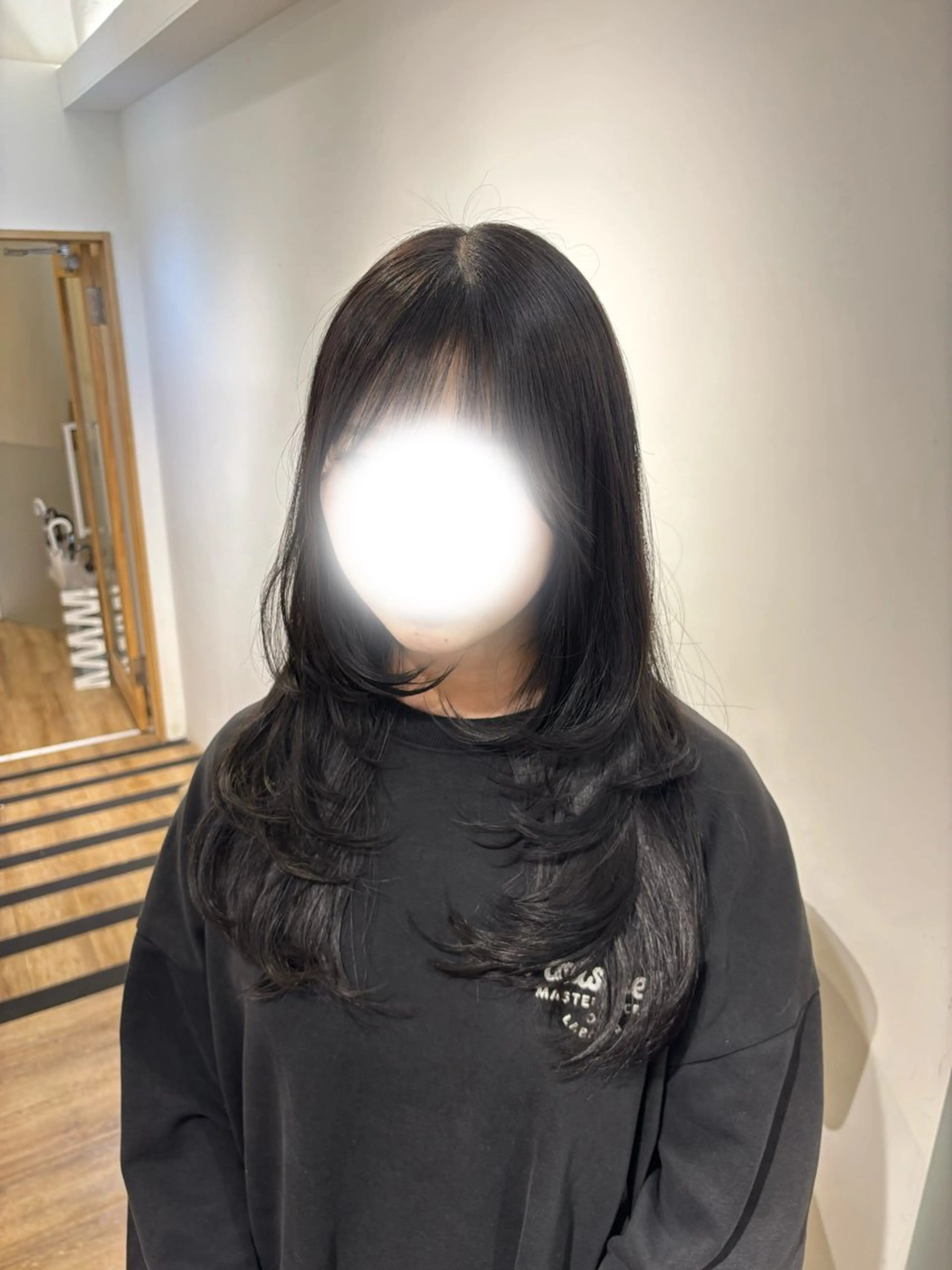 ロング カット ヘアカラー トリートメント ヘッドスパ ヘアセット ️韓国ヘア／レイヤー カットYūka❤️のヘアスタイル