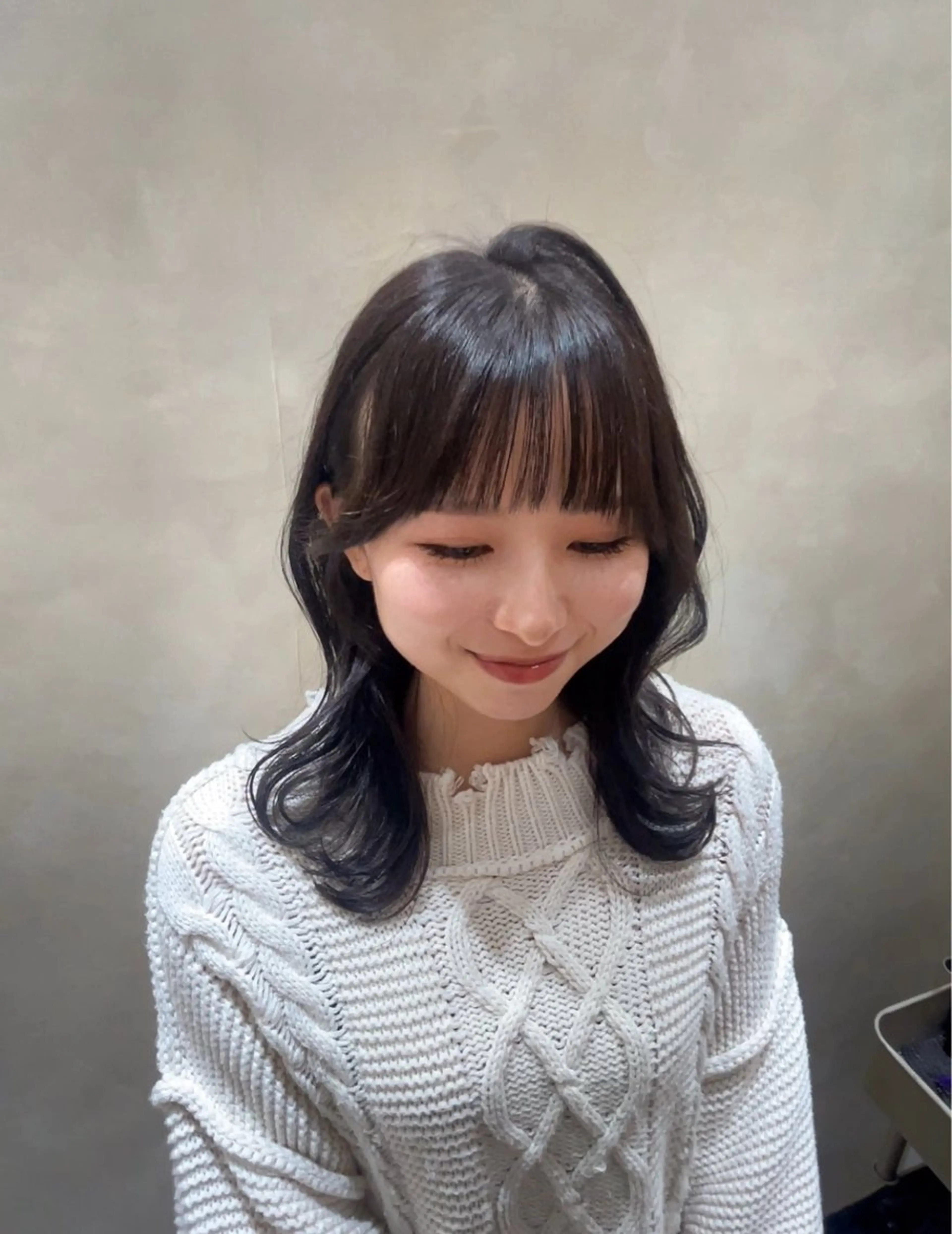 ミディアム 似合わせカット カット ヘアカラー トリートメント nao🎀zina 透明感/艶髪のヘアスタイル