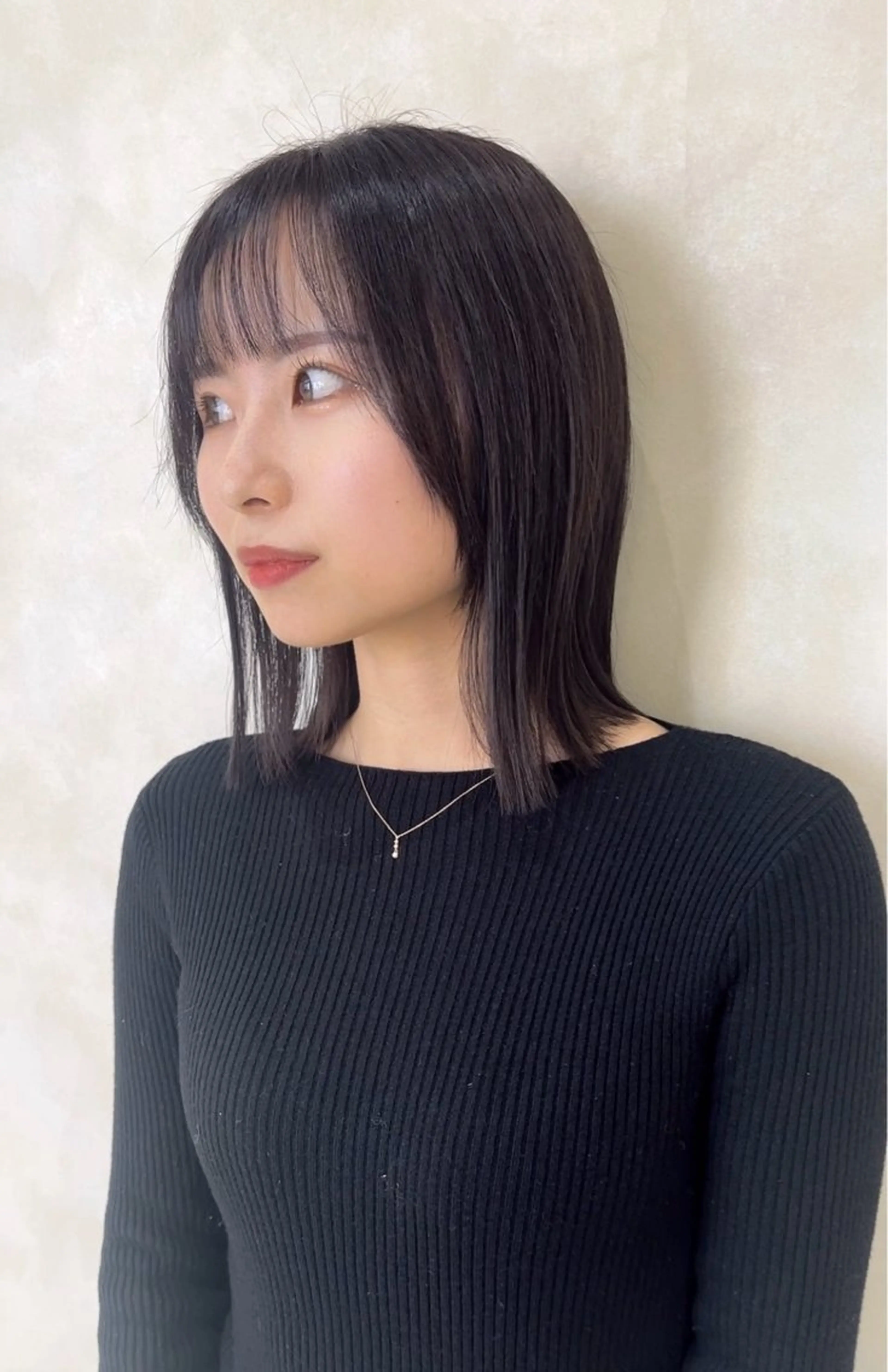 ミディアム ボブ ヨシンモリ 韓国風ヘア レイヤーカット 似合わせカット カット ヘアカラー トリートメント nao🎀zina 透明感/艶髪のヘアスタイル