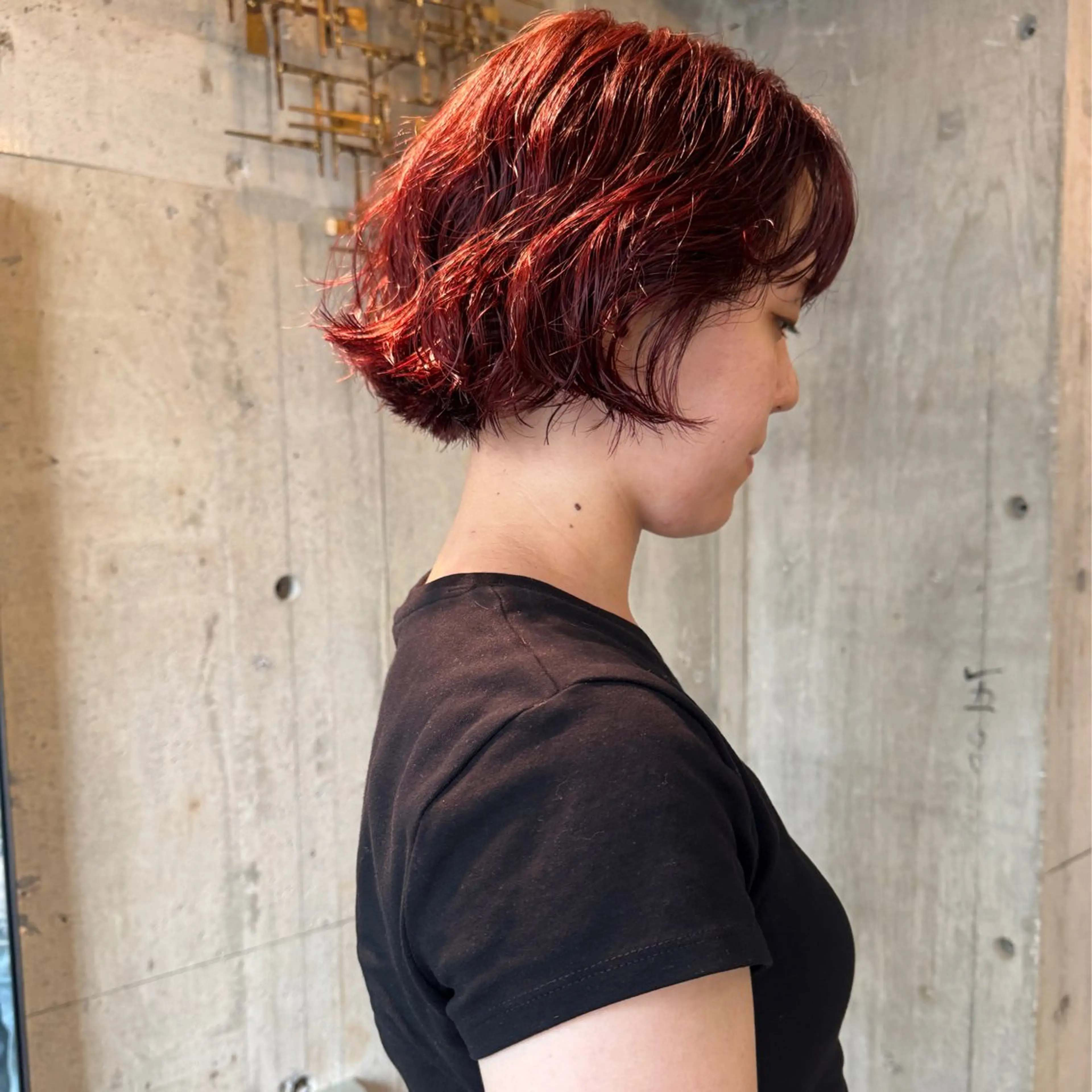 ショート カラー パーマ ボブ くせ毛 カット ヘアカラー パーマ 🍈yurina 福岡/パーマ🍈のヘアスタイル