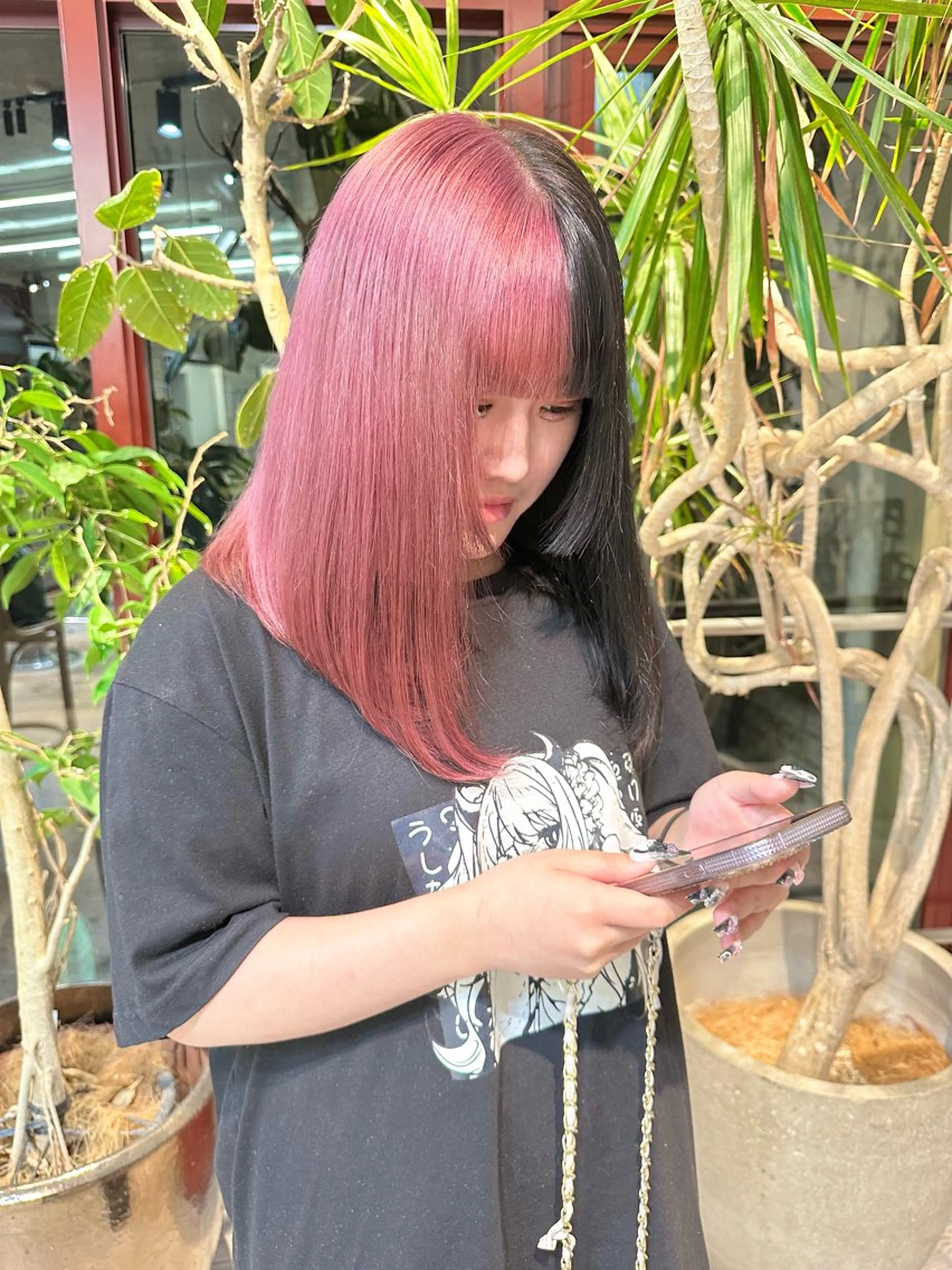 ミディアム カラー ヘアカラー トリートメント ヘッドスパ ヘアセット kai .のヘアスタイル