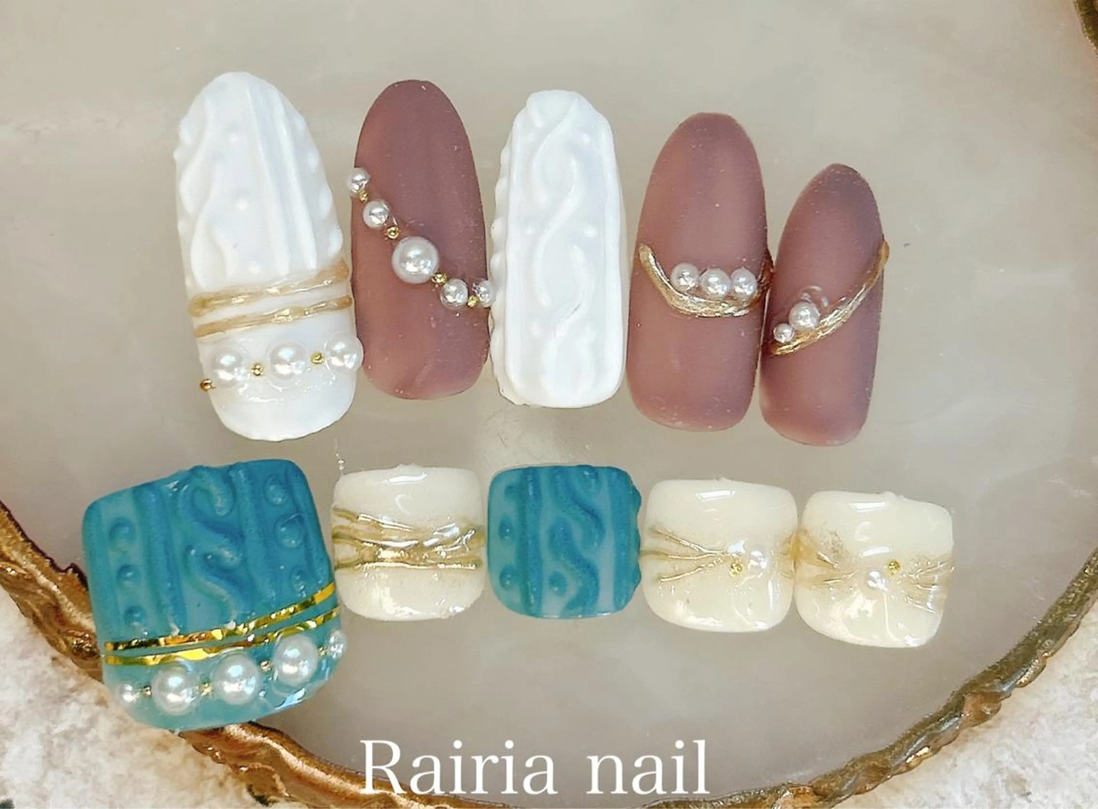 ネイル アートネイル カジュアル フットネイル ジェルネイル キラキラネイル Rairia nail本八幡店のネイルデザイン