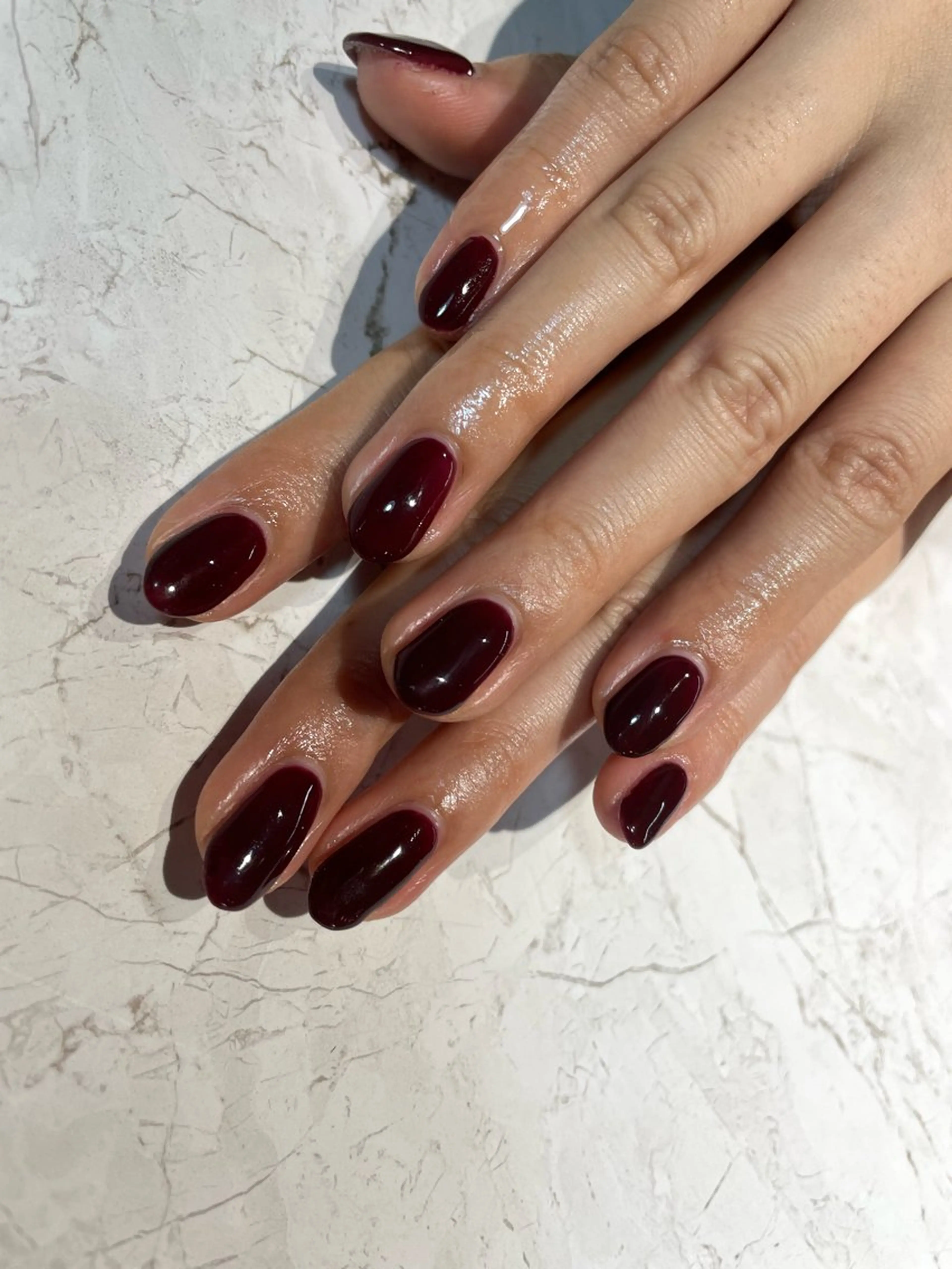 ネイル ボルドー ブラウン ハンドネイル ROCCO nailのネイルデザイン