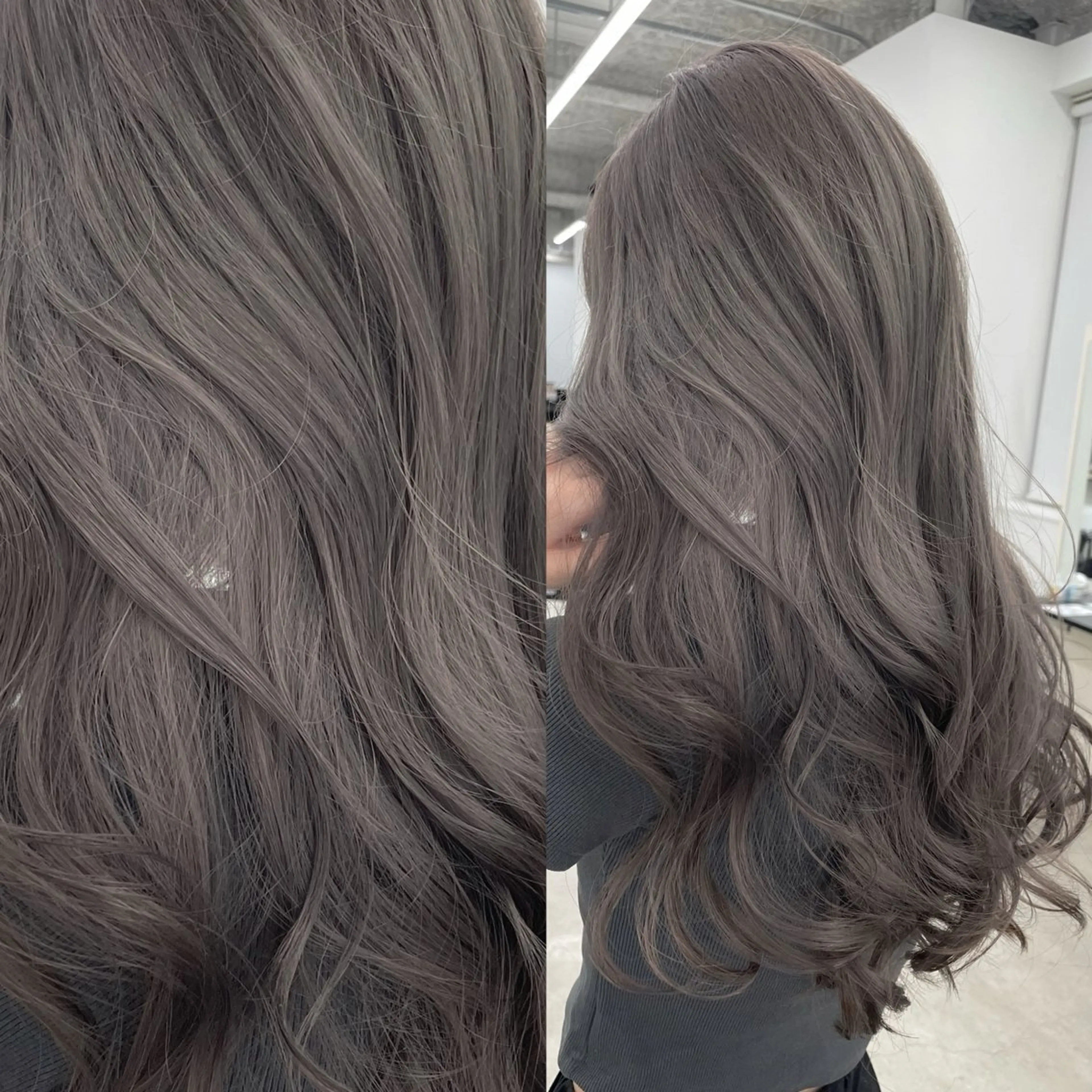 ロング カラー ブリーチ グレージュ BLEACHi /noeのヘアスタイル