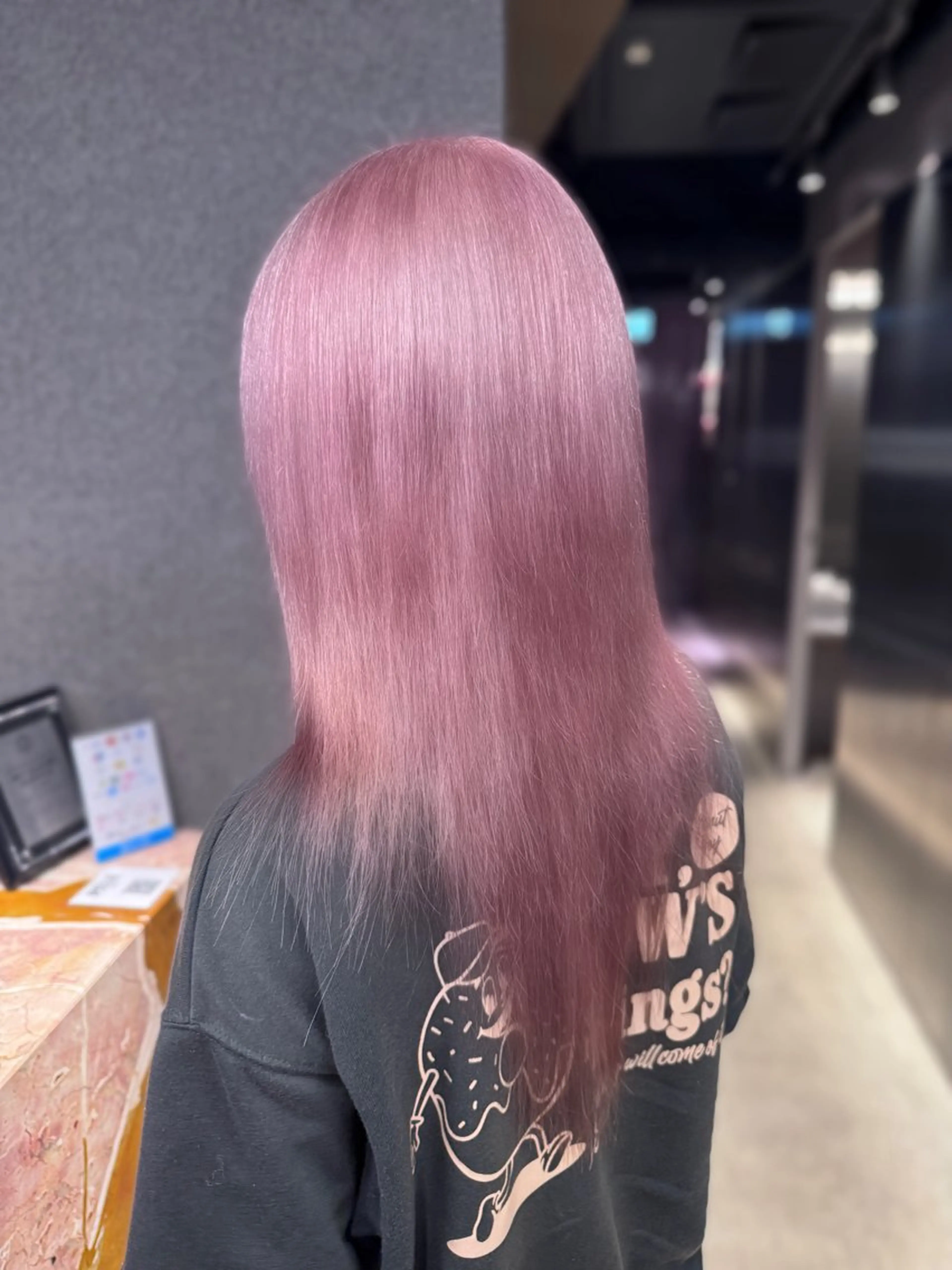 ロング カラー ピンクカラー ヘアカラー トリートメント 紬/enne/ブリー チ/ハイトーンのヘアスタイル