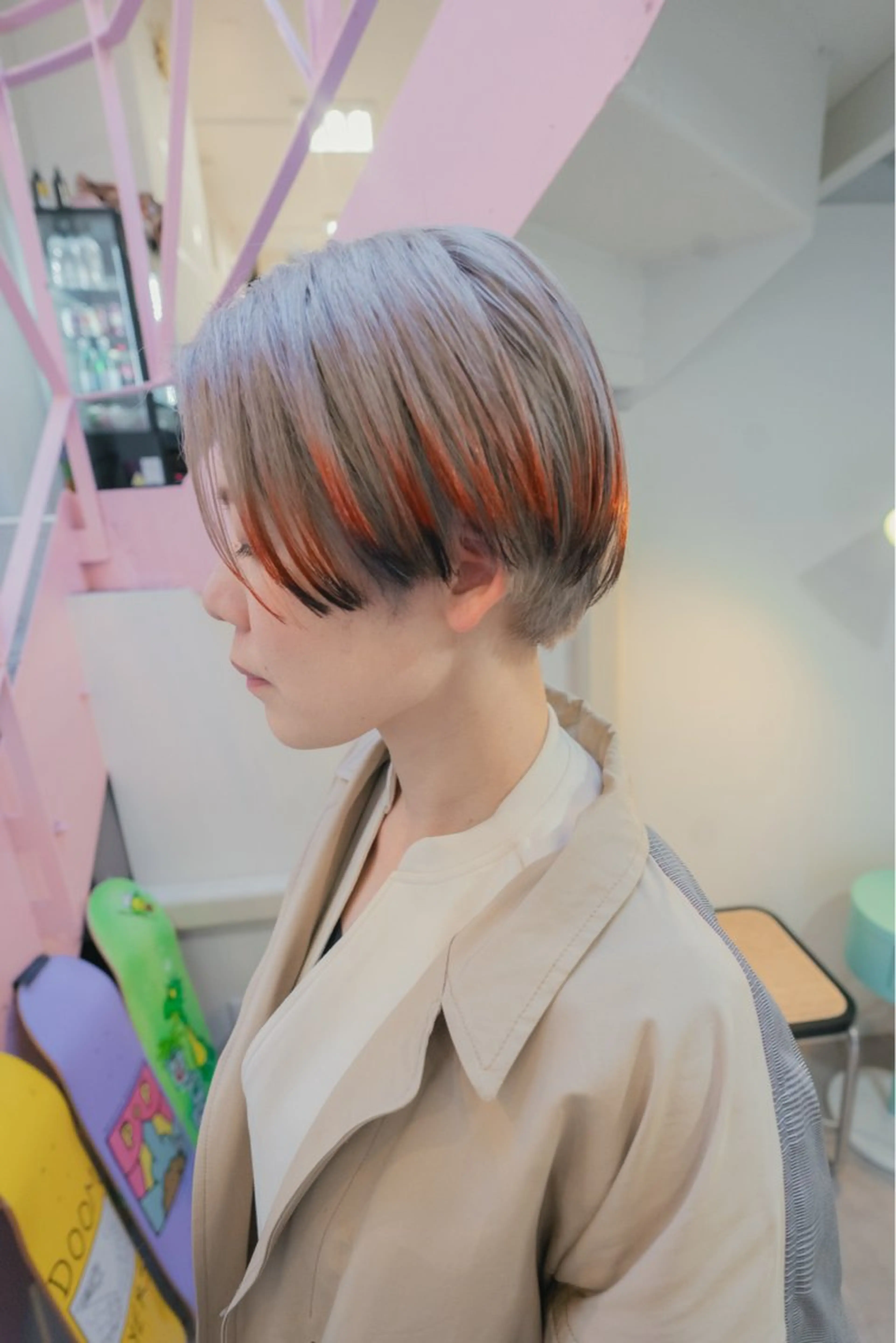 ショート カラー 狐カラー kyon.hair 韓国カットカラーのヘアスタイル