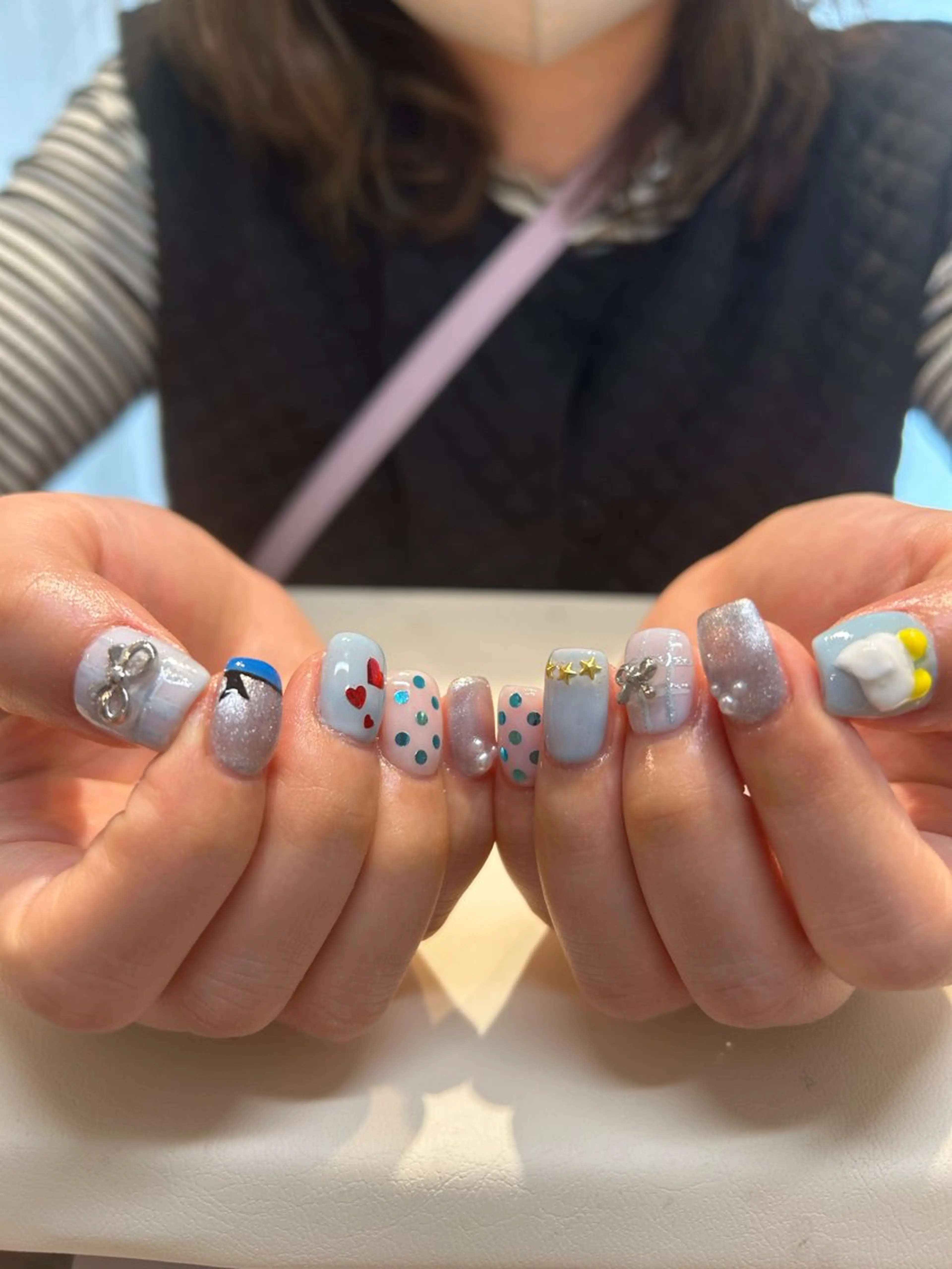 ネイル アートネイル mellow:ｸﾙﾐ ﹡˖˟༝🎀˖˟ ༝のネイルデザイン