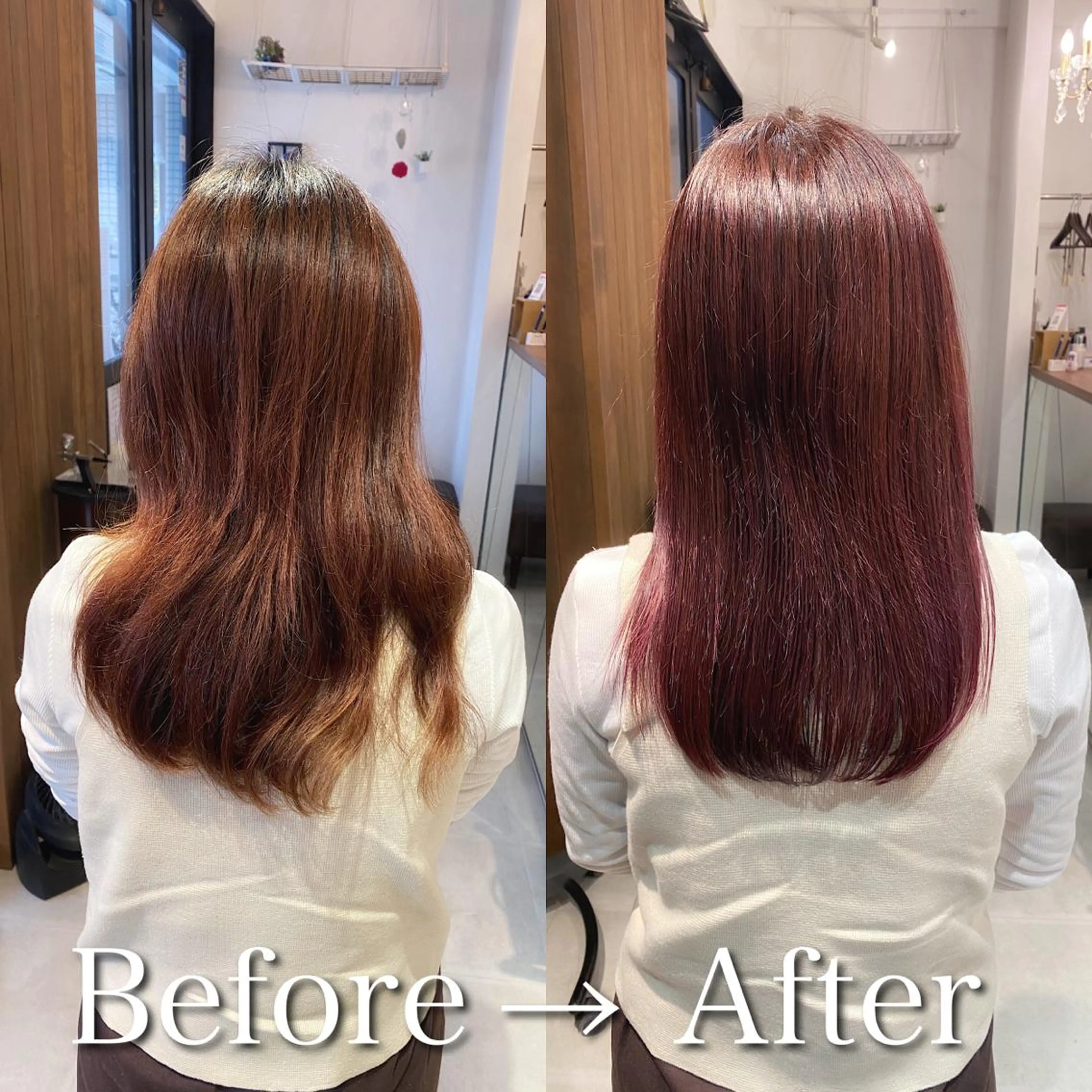 セミロング カラー ブリーチ ピンクカラー ピンクパープル パープルカラー 髪質改善 髪質改善特化 安東駿介のヘアスタイル