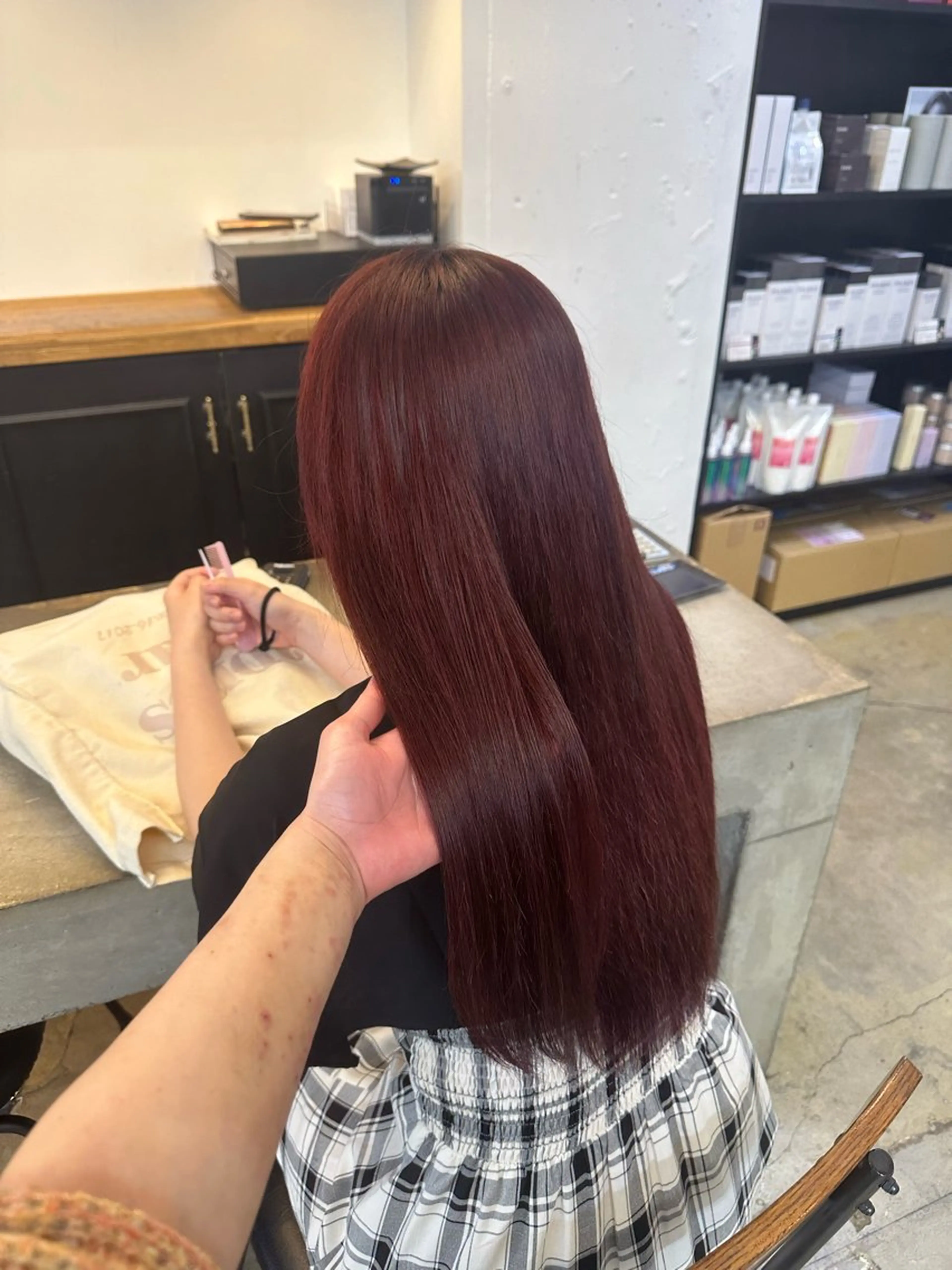 セミロング カラー ヘアアレンジ 暖色💖ツヤ髪💖 masae🌼のヘアスタイル