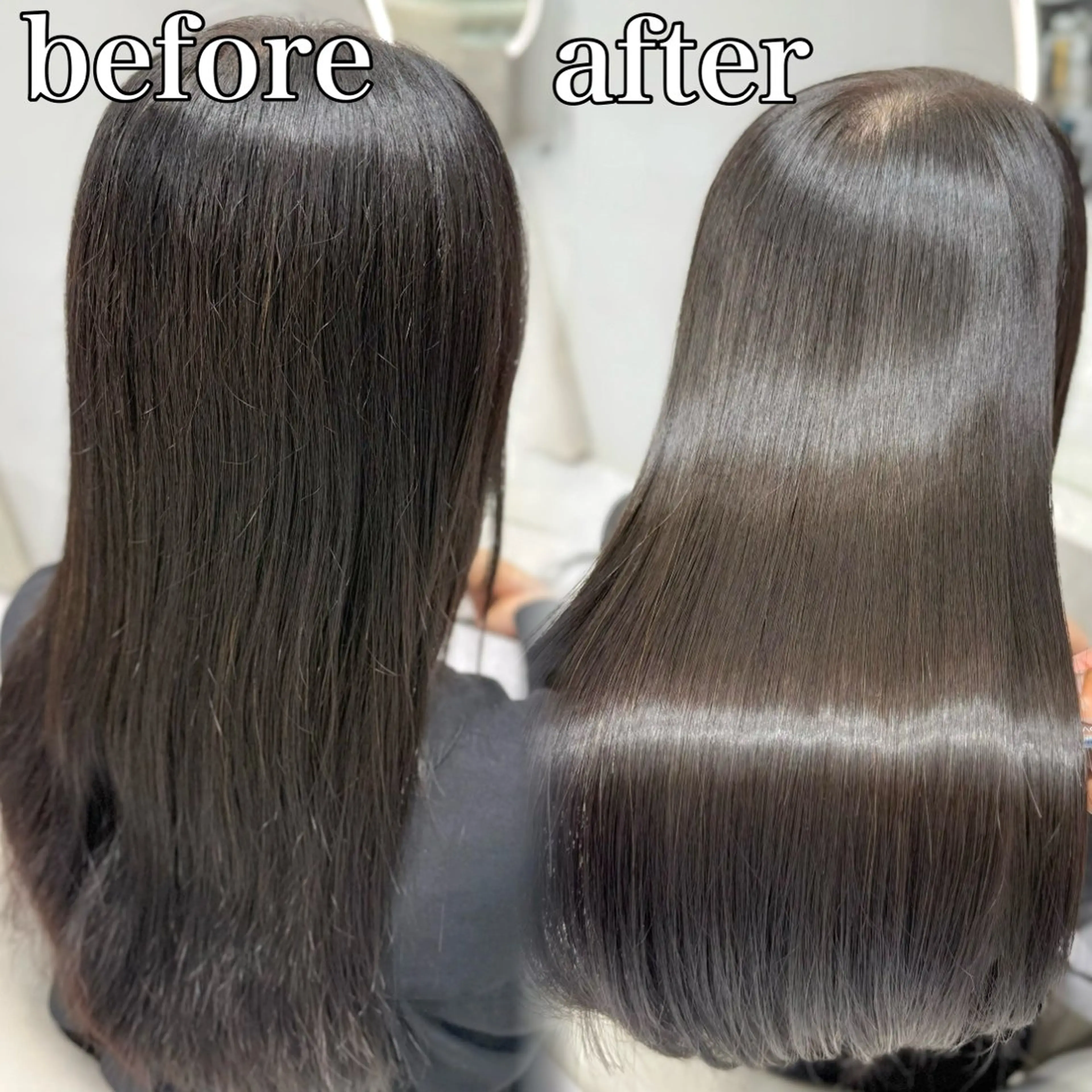 セミロング 髪質改善 縮毛矯正 トリートメント 🎖️初回完結型髪質 改善/縮毛矯正 友石のヘアスタイル