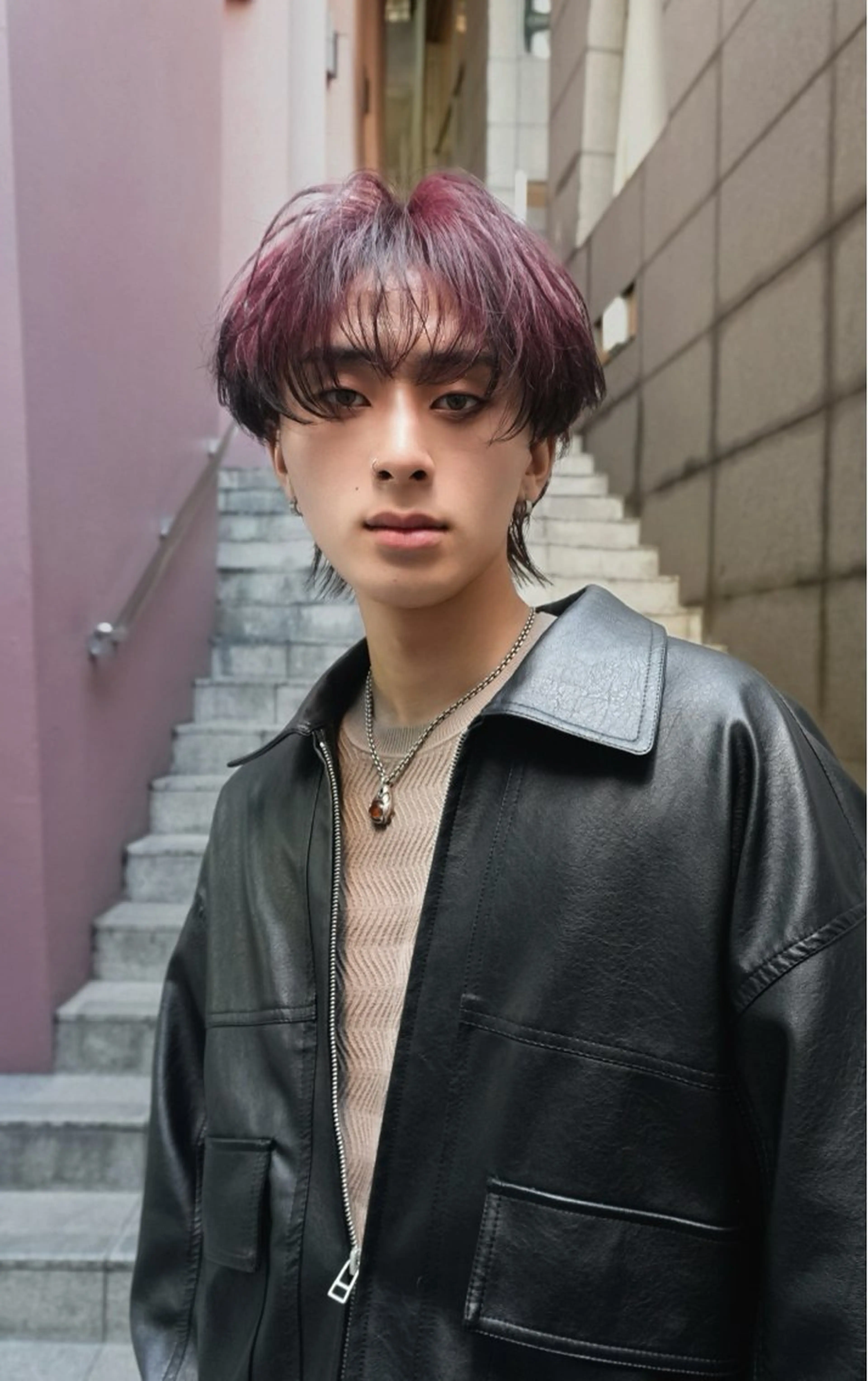 ミディアム カラー メンズ カット ヘアカラー 湖城 恵吾のヘアスタイル