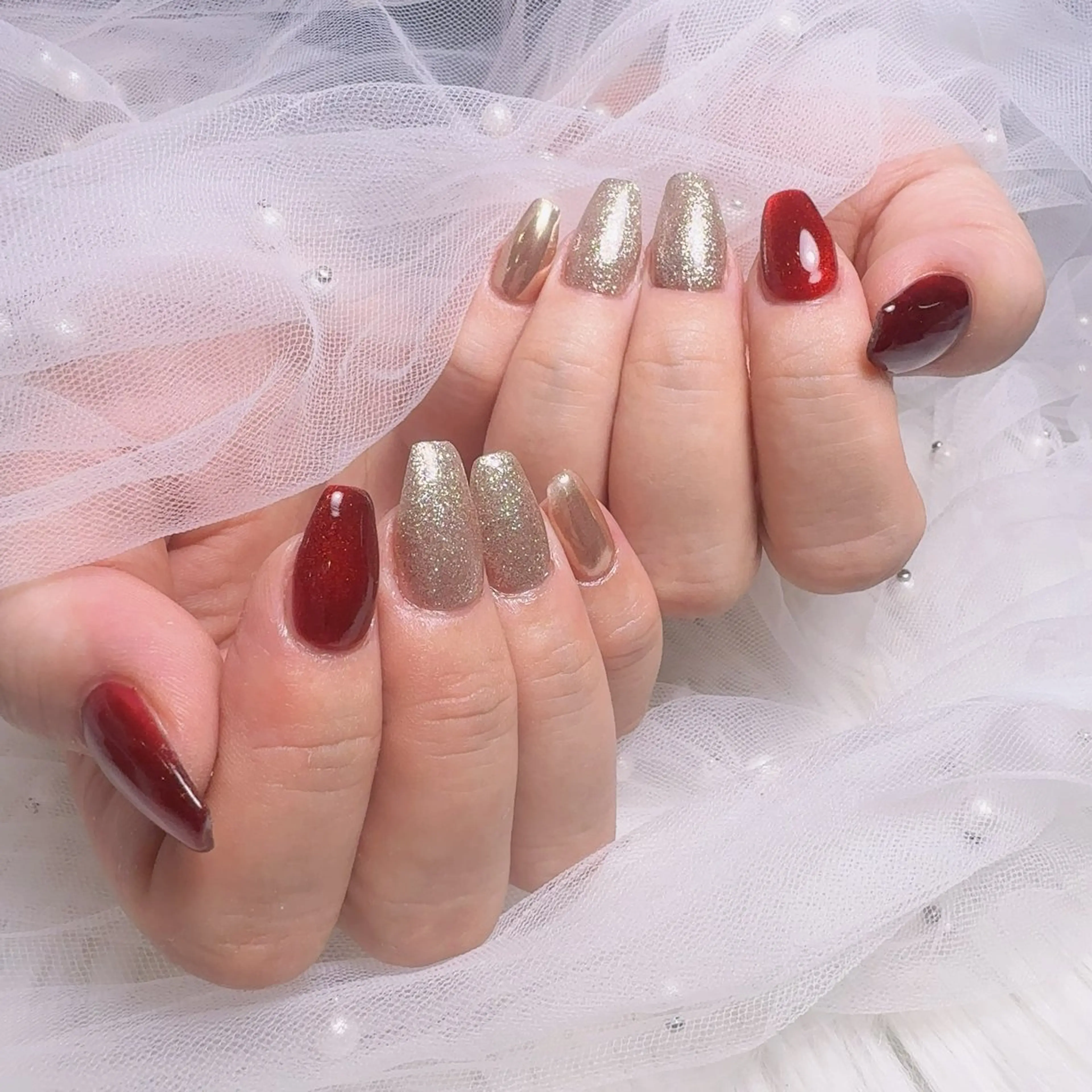 ネイル アートネイル フラッシュネイル フレンチネイル ジェルネイル ガラスフレンチ ハンドネイル You&Me Yukiのネイルデザイン