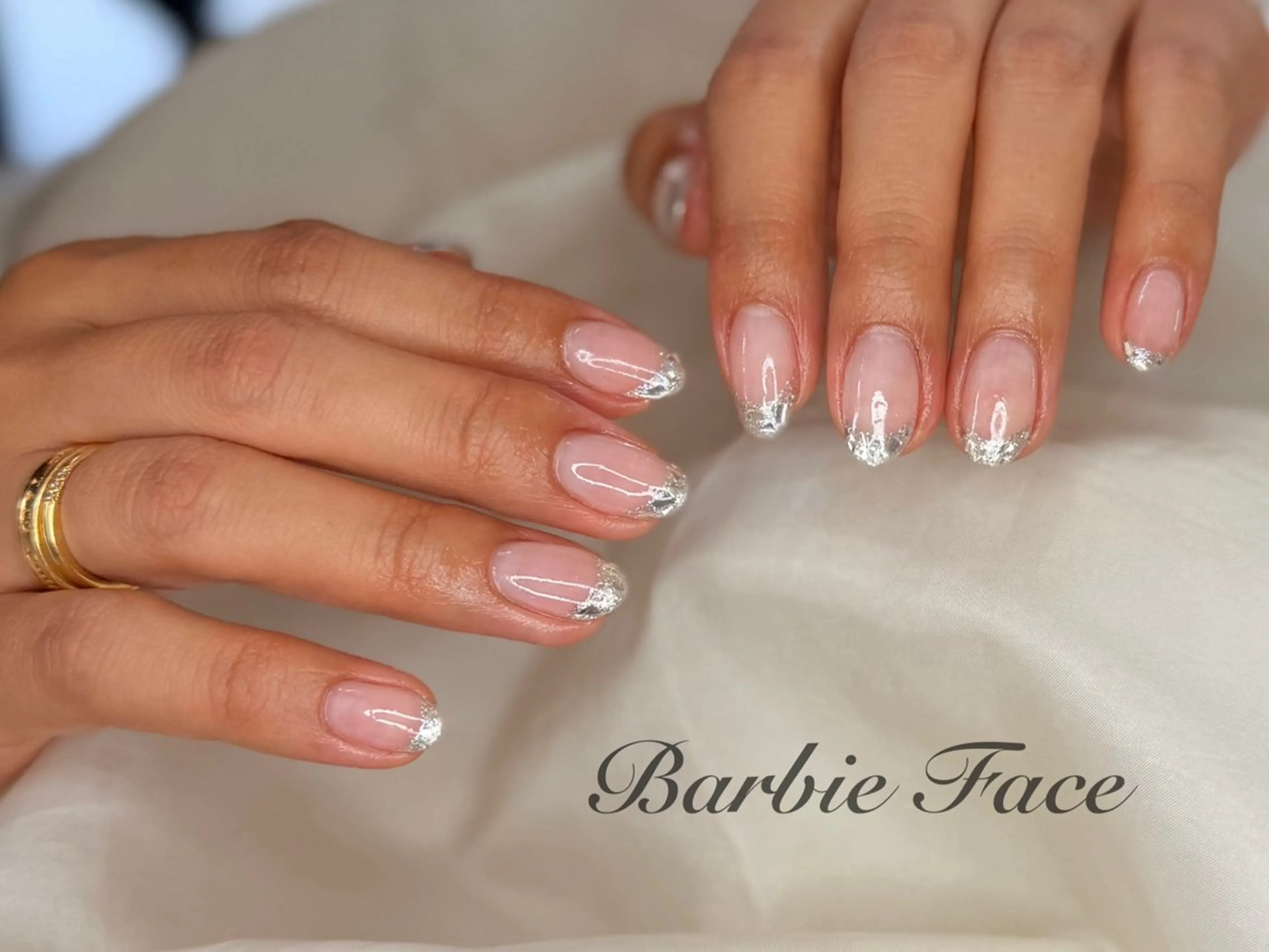 ネイル フレンチネイル ガラスフレンチ ハンドネイル シモ ハツミのネイルデザイン