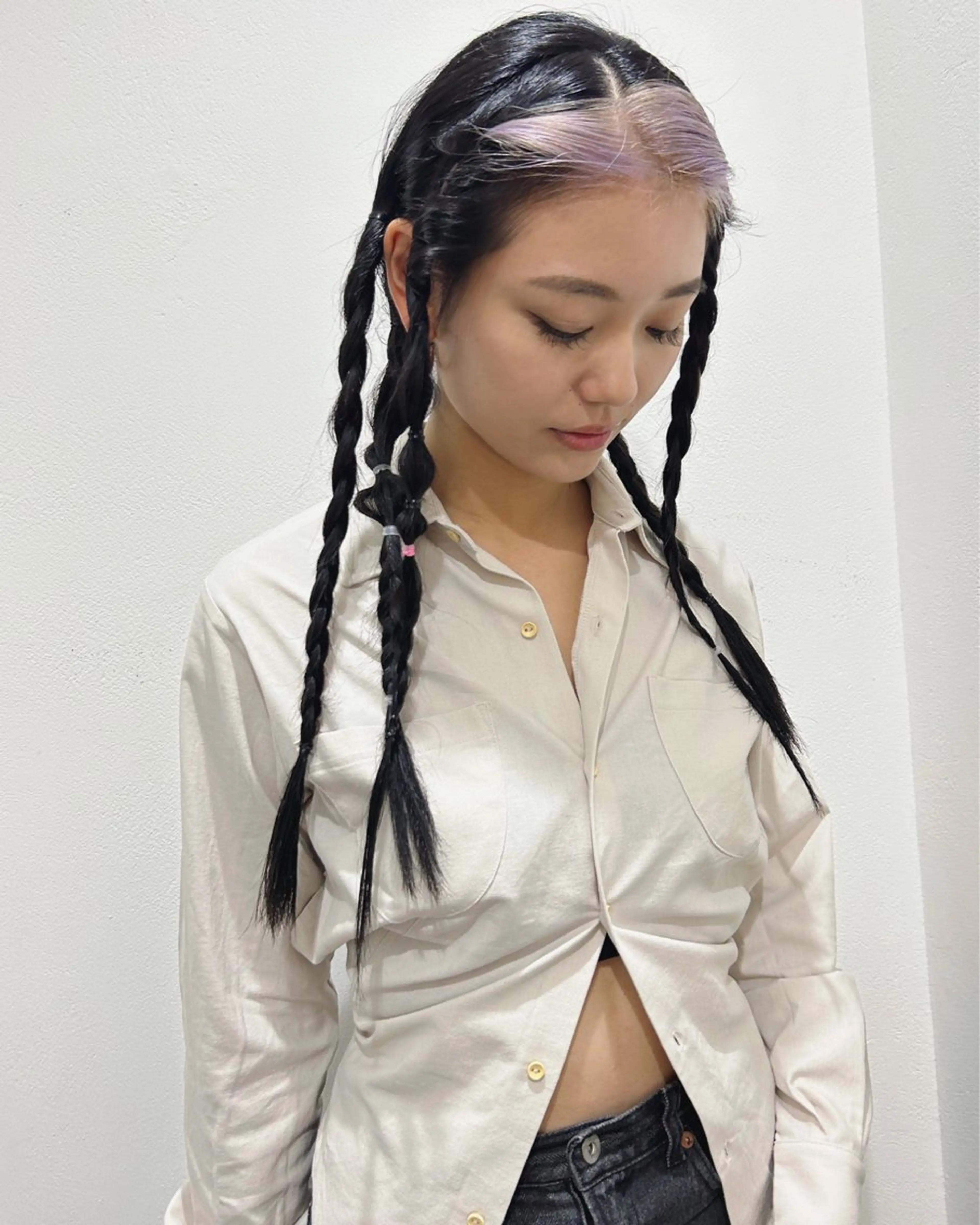 ロング カラー ブリーチ デザインカラー カット ヘアカラー トリートメント 村上雅人 ナチュラルモードのヘアスタイル