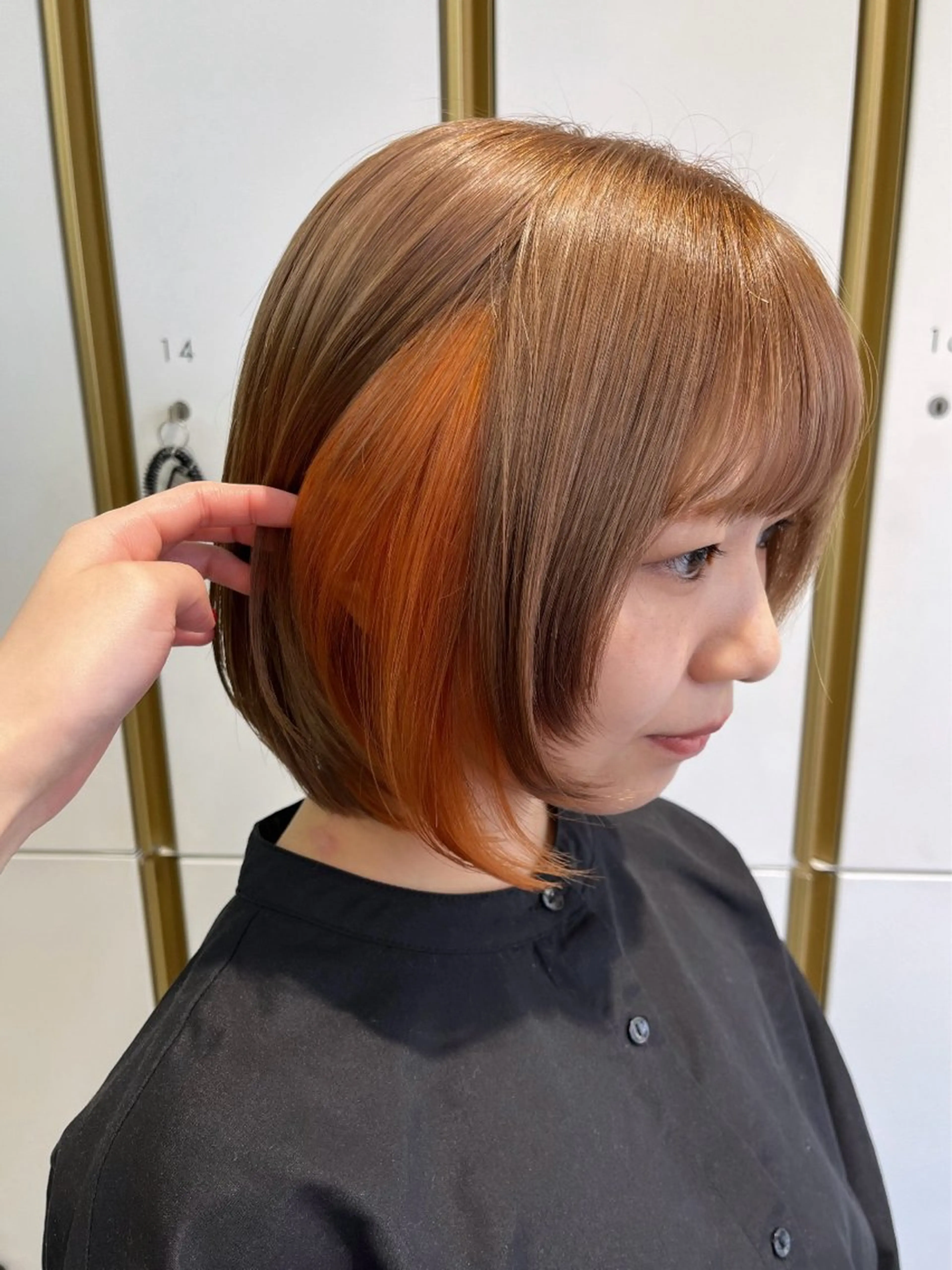 カラー ベージュカラー オレンジ カット ヘアカラー トリートメント ミユウ🌼ブリーチ / ダブルカラーのヘアスタイル