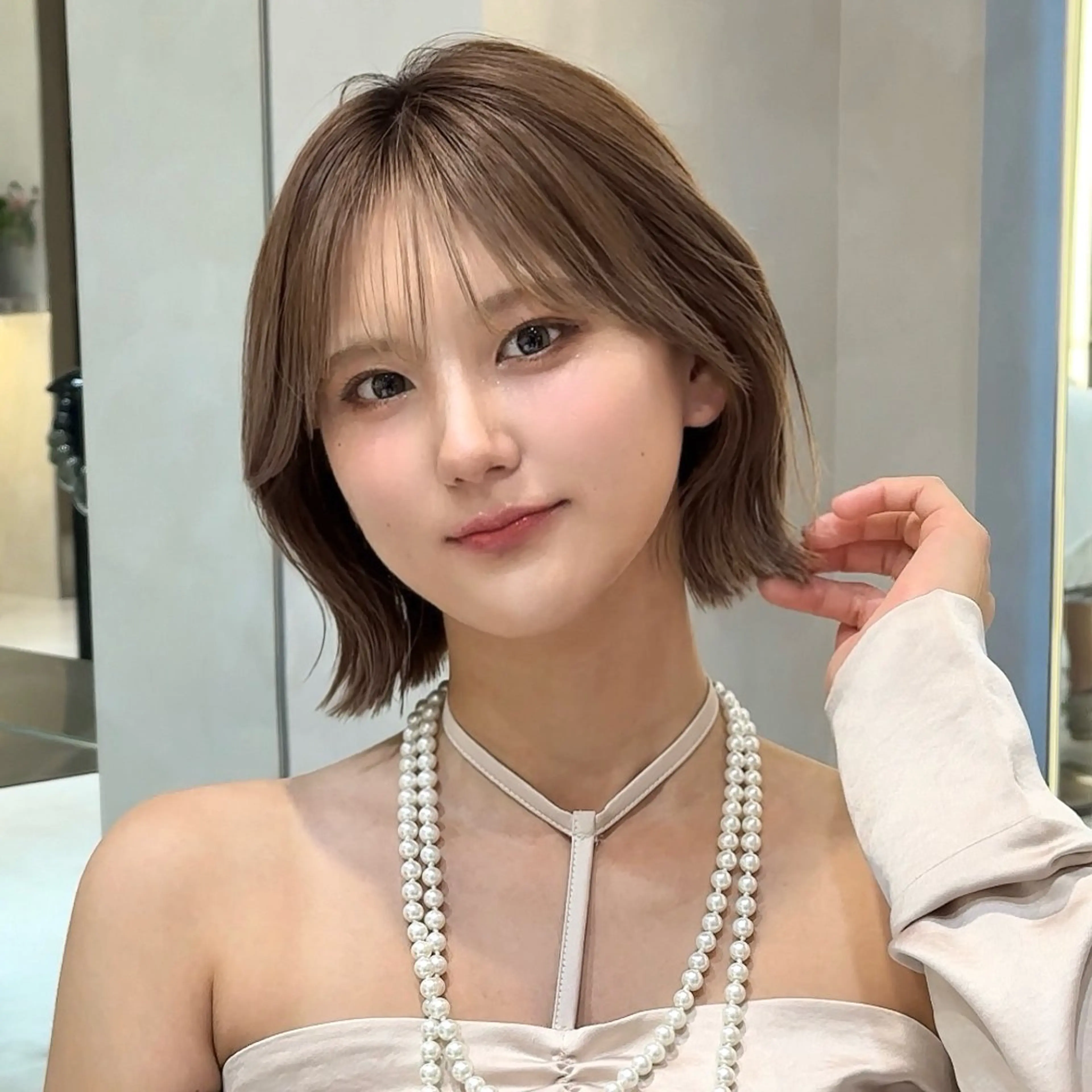 ショート カラー カット ヘアカラー トリートメント 原宿/韓国ボブ /くびれボブ/優希のヘアスタイル