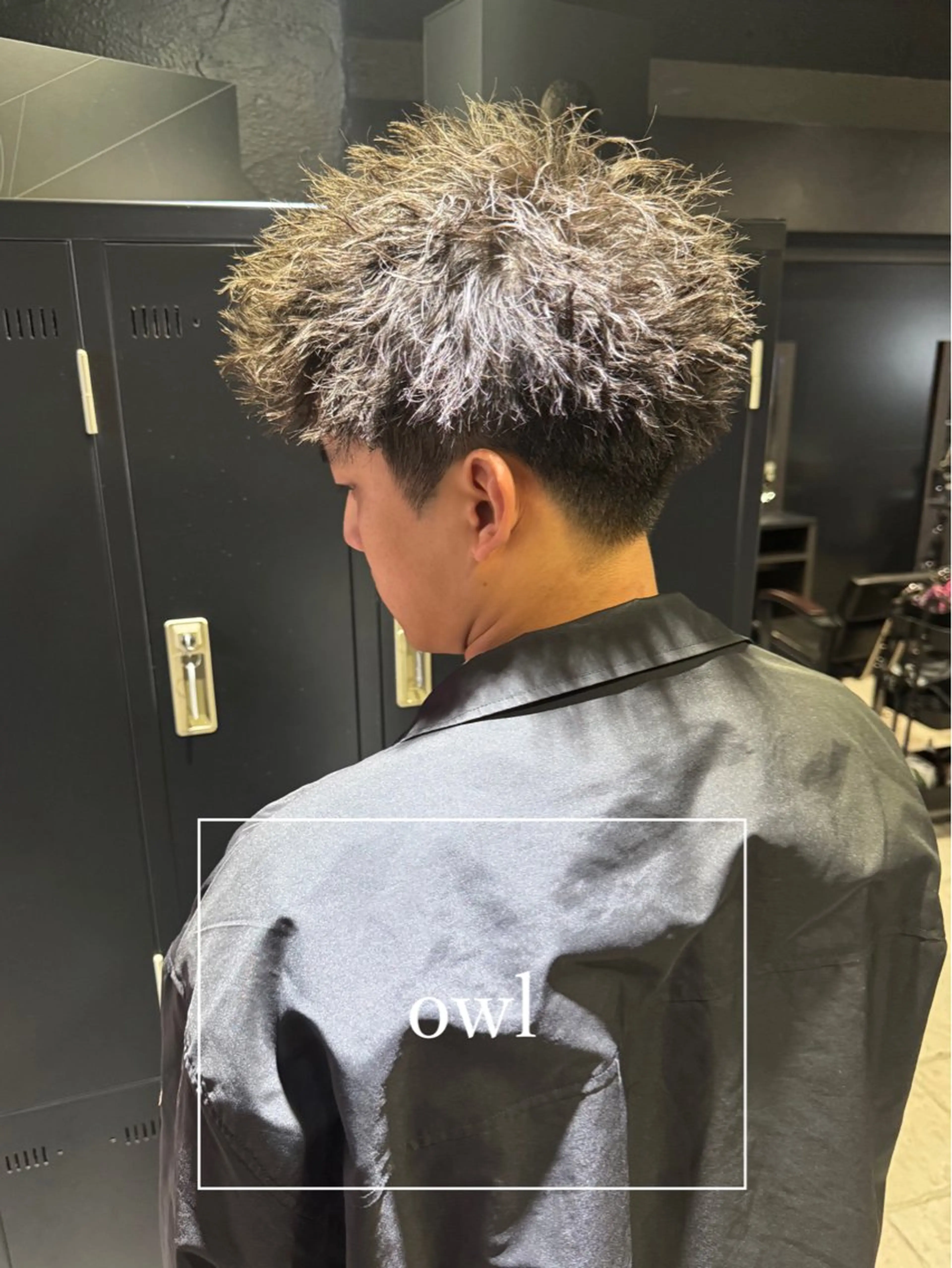 ショート パーマ メンズ メンズパーマ スパイキーショート ショートヘア カット パーマ メンズ専門 美容師✨ アメ村 堀江颯瑛のヘアスタイル