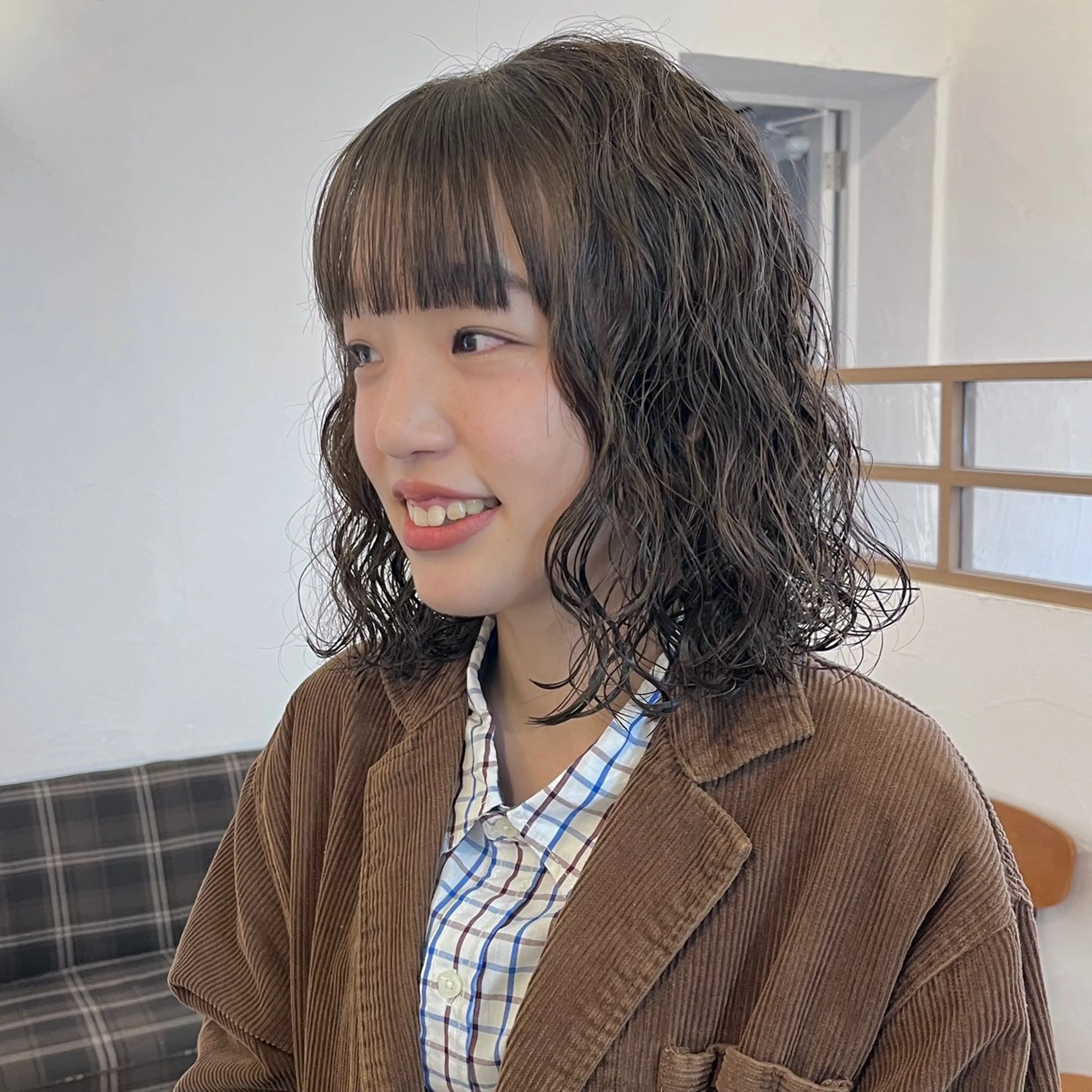 ミディアム パーマ ミディアムパーマ ボブ 伊藤ゆかり/髪質改善 /透明感カラーのヘアスタイル