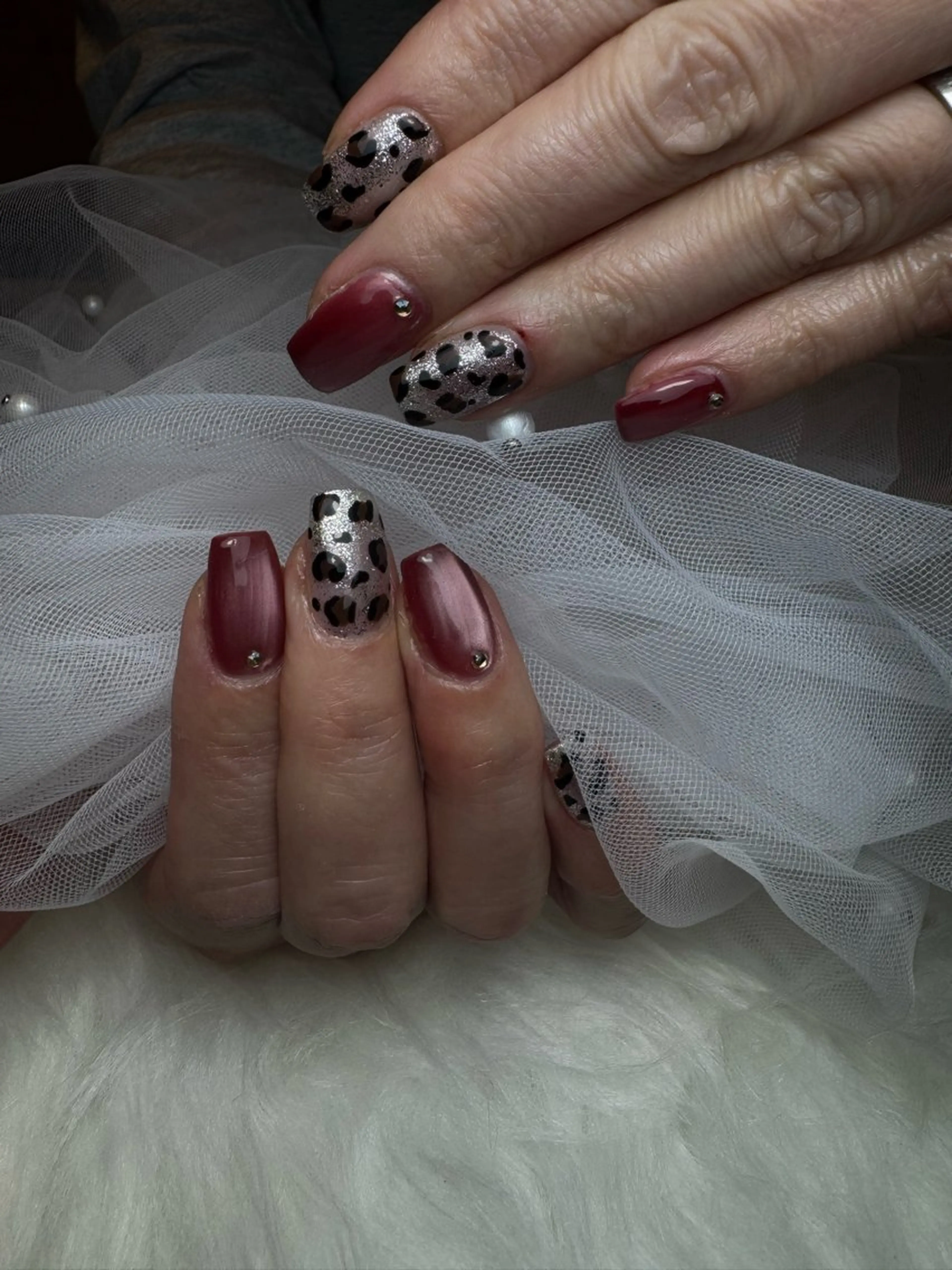 ネイル ブルー ラメ(グリッター) マグネットネイル 持ち込み ハンドネイル Nail Salon K&Rのネイルデザイン