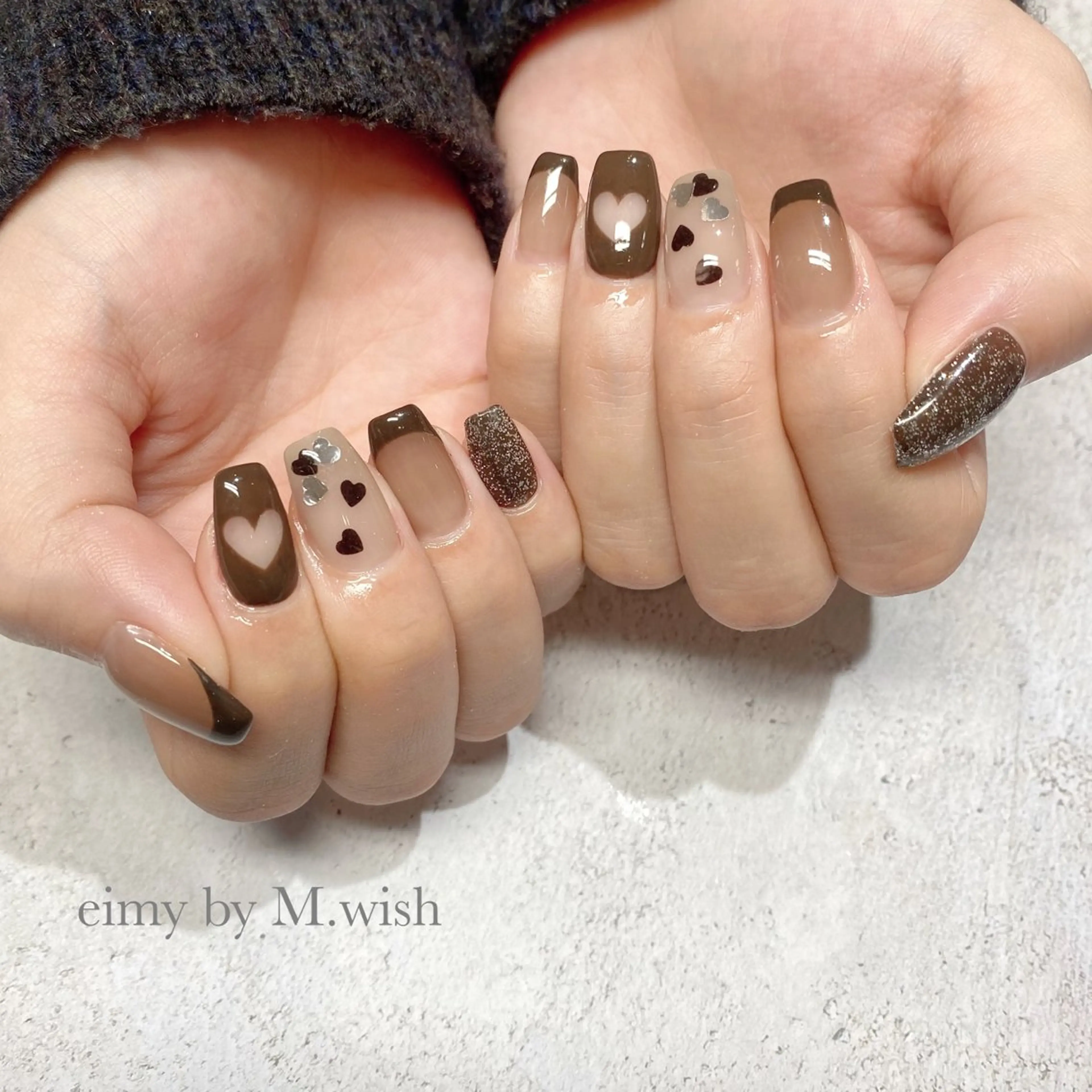 ネイル ハート ハンドネイル CLALA 🌼kimikoのネイルデザイン