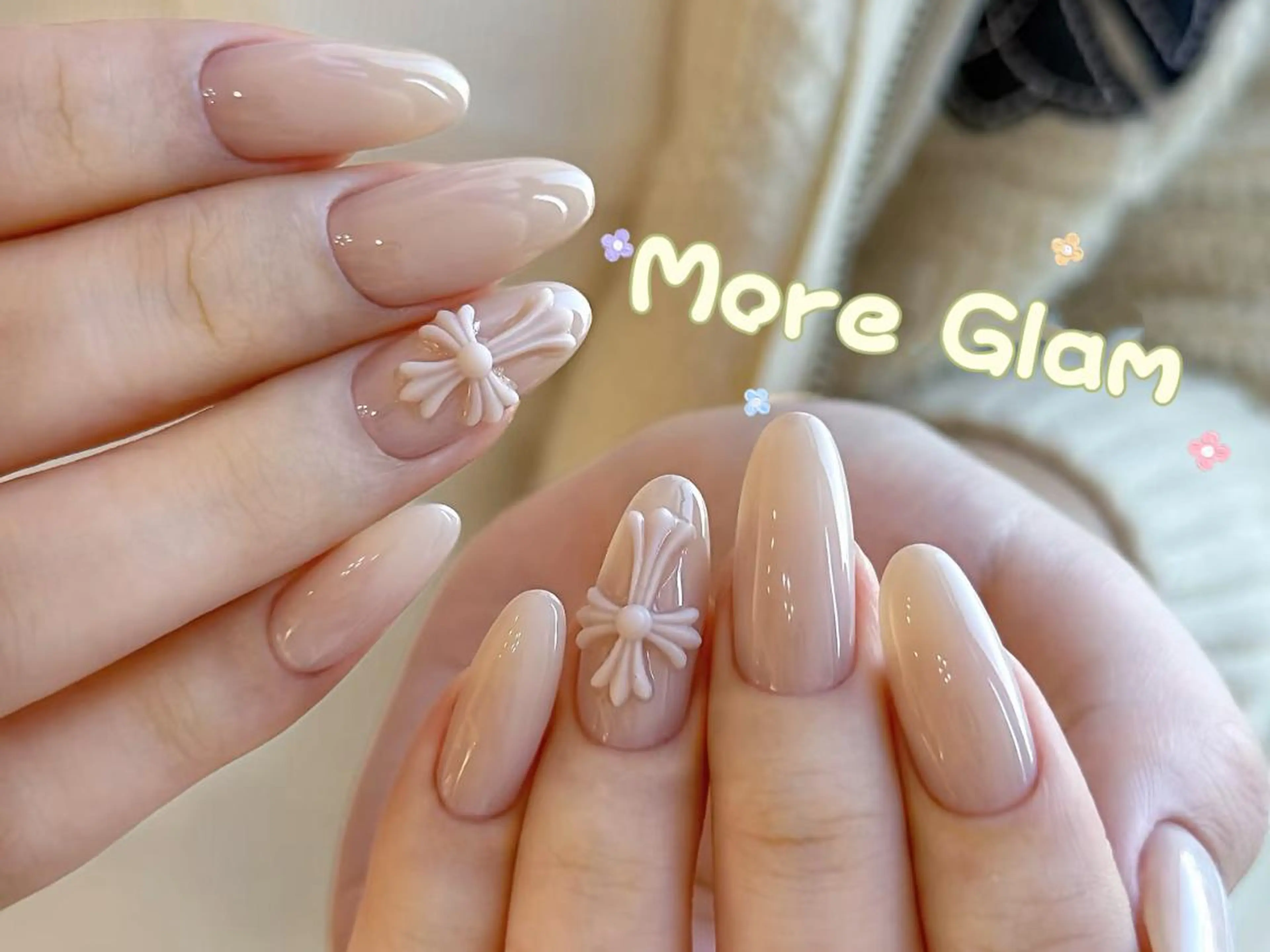 ネイル フットネイル フレンチネイル ジェルネイル ガラスフレンチ 韓国ネイル MoreGlam Nailsのネイルデザイン