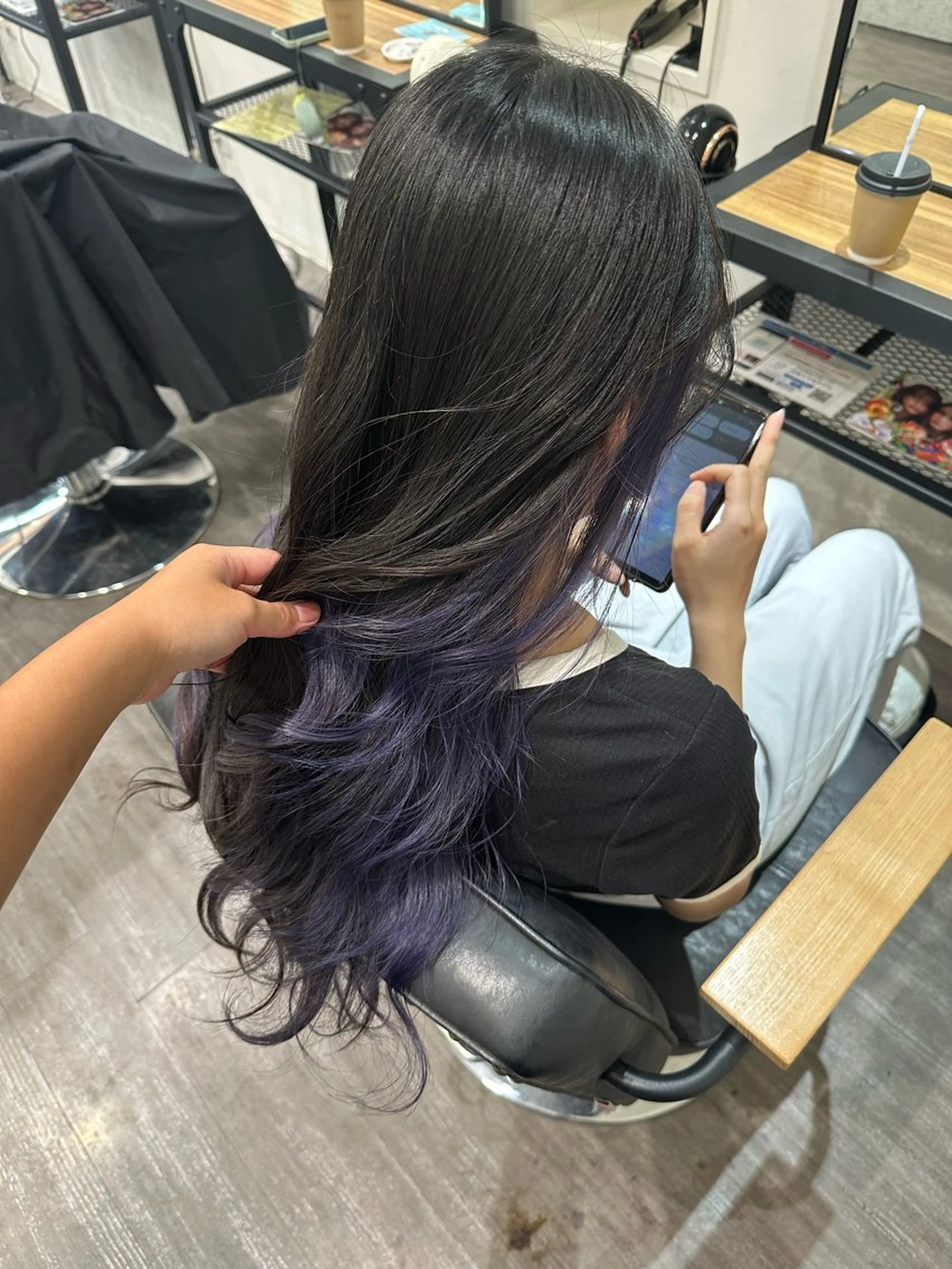 ロング カラー ブルーカラー ブルーラベンダー ラベンダーカラー ヘアカラー トリートメント 艶髪レイヤー上田 紗也🇰🇷💗のヘアスタイル