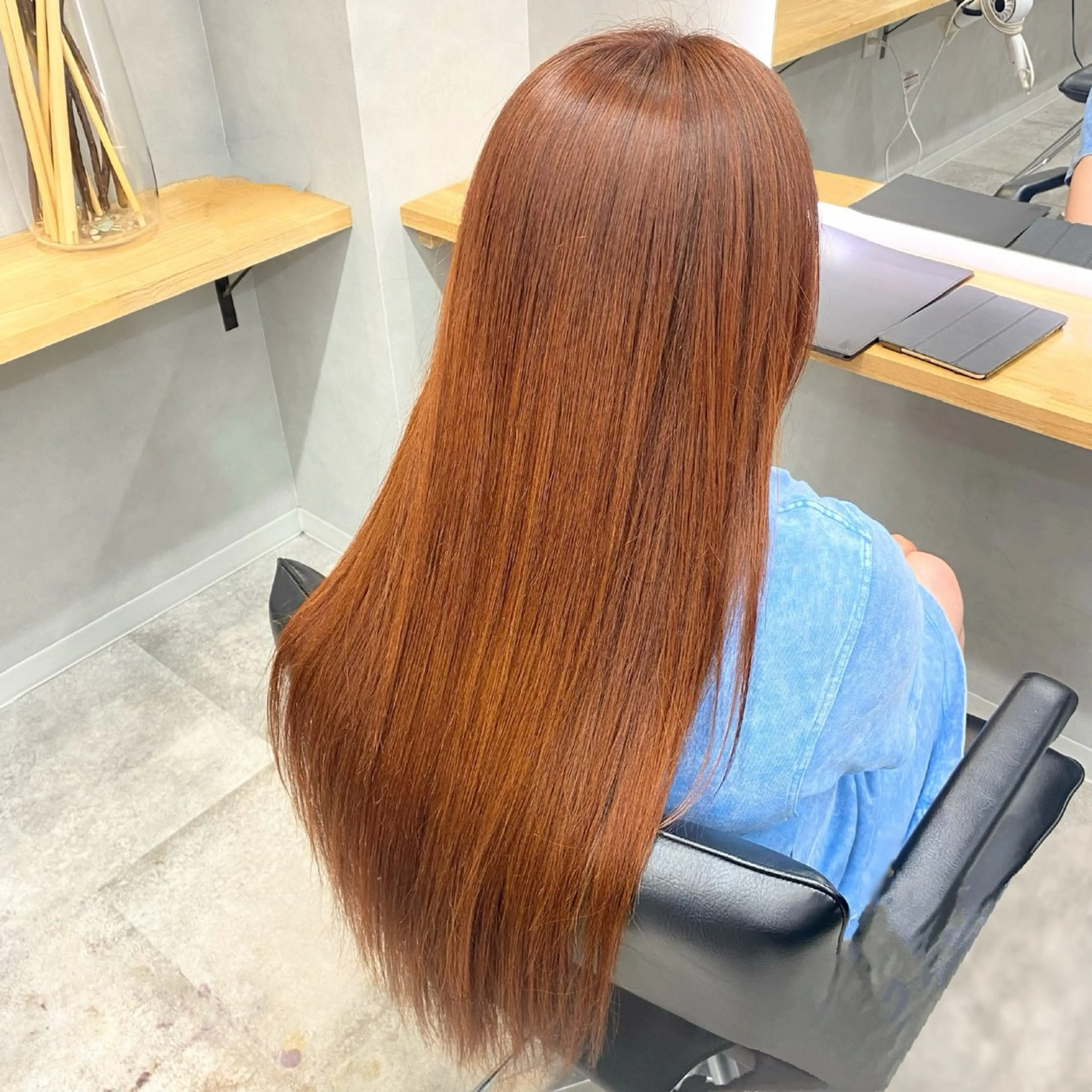 ロング カラー イルミナカラー オレンジ トリートメント ナツキ💫 カットモデル募集中のヘアスタイル