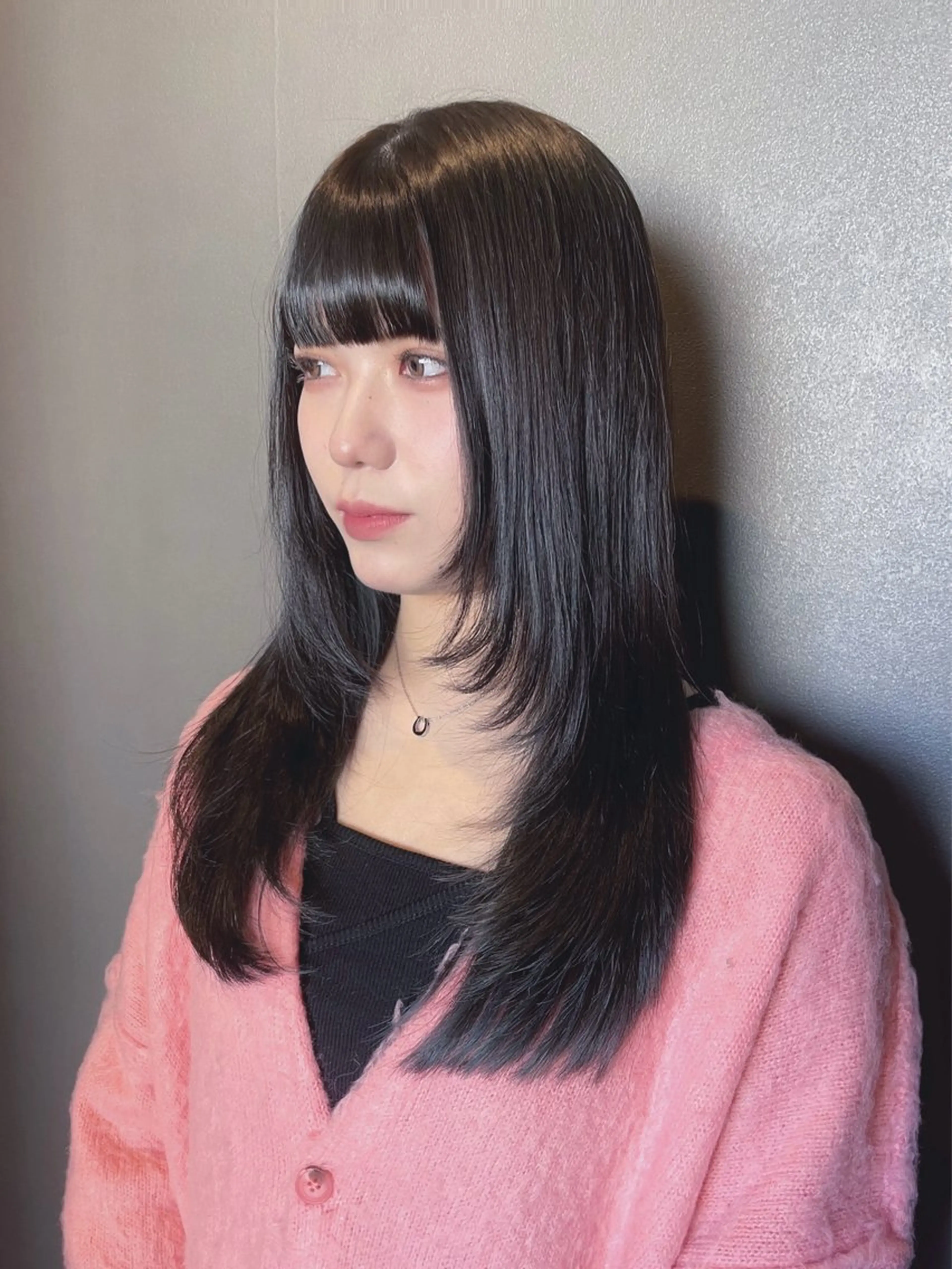 セミロング レイヤーカット チヒョ🦋 韓国hair🇰🇷のヘアスタイル