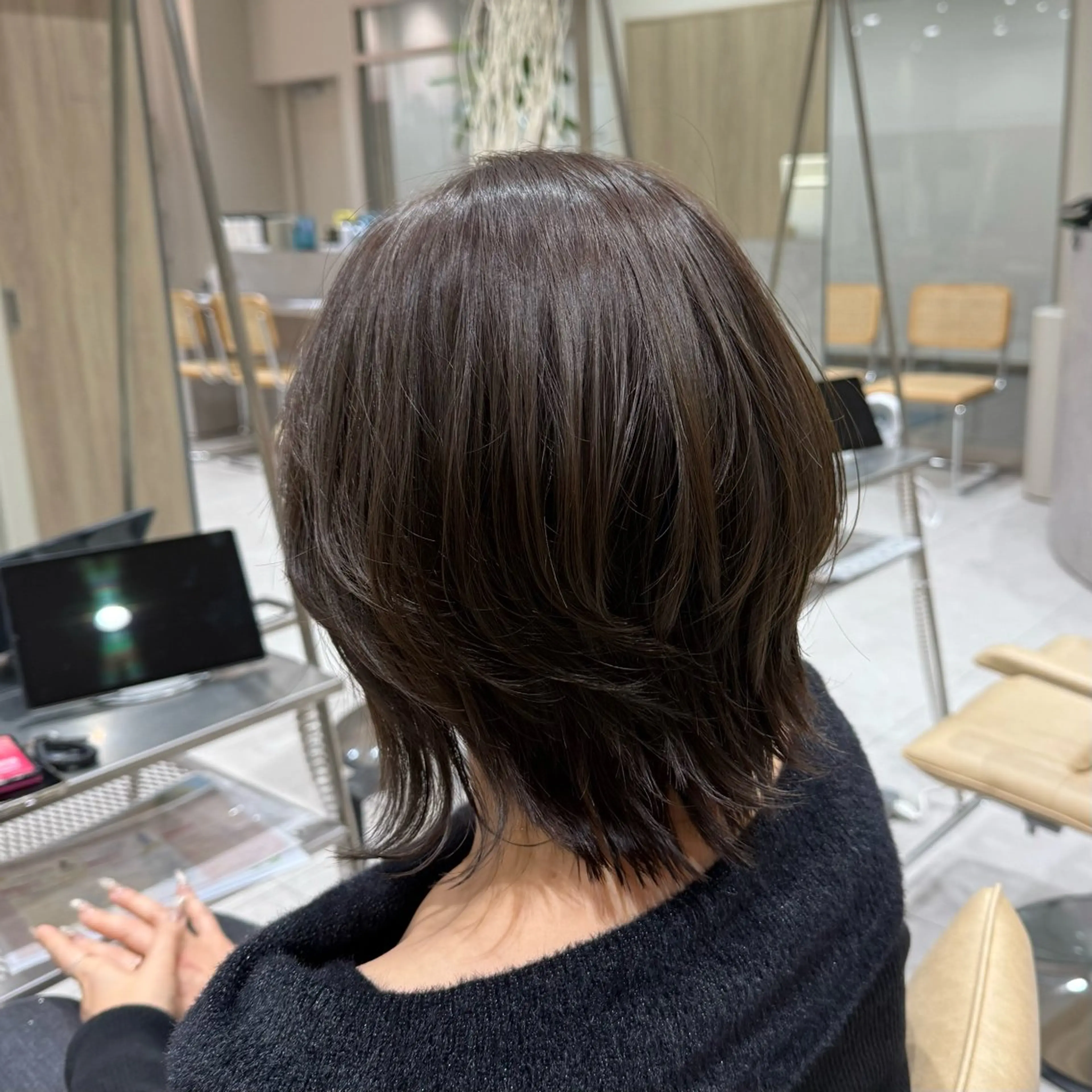 ショート カラー ボブレイヤー ボブ くびれヘア くびれレイヤー レイヤーカット カット ヘアカラー トリートメント 韓国レイヤー｜ 透明感カラー｜ココナのヘアスタイル