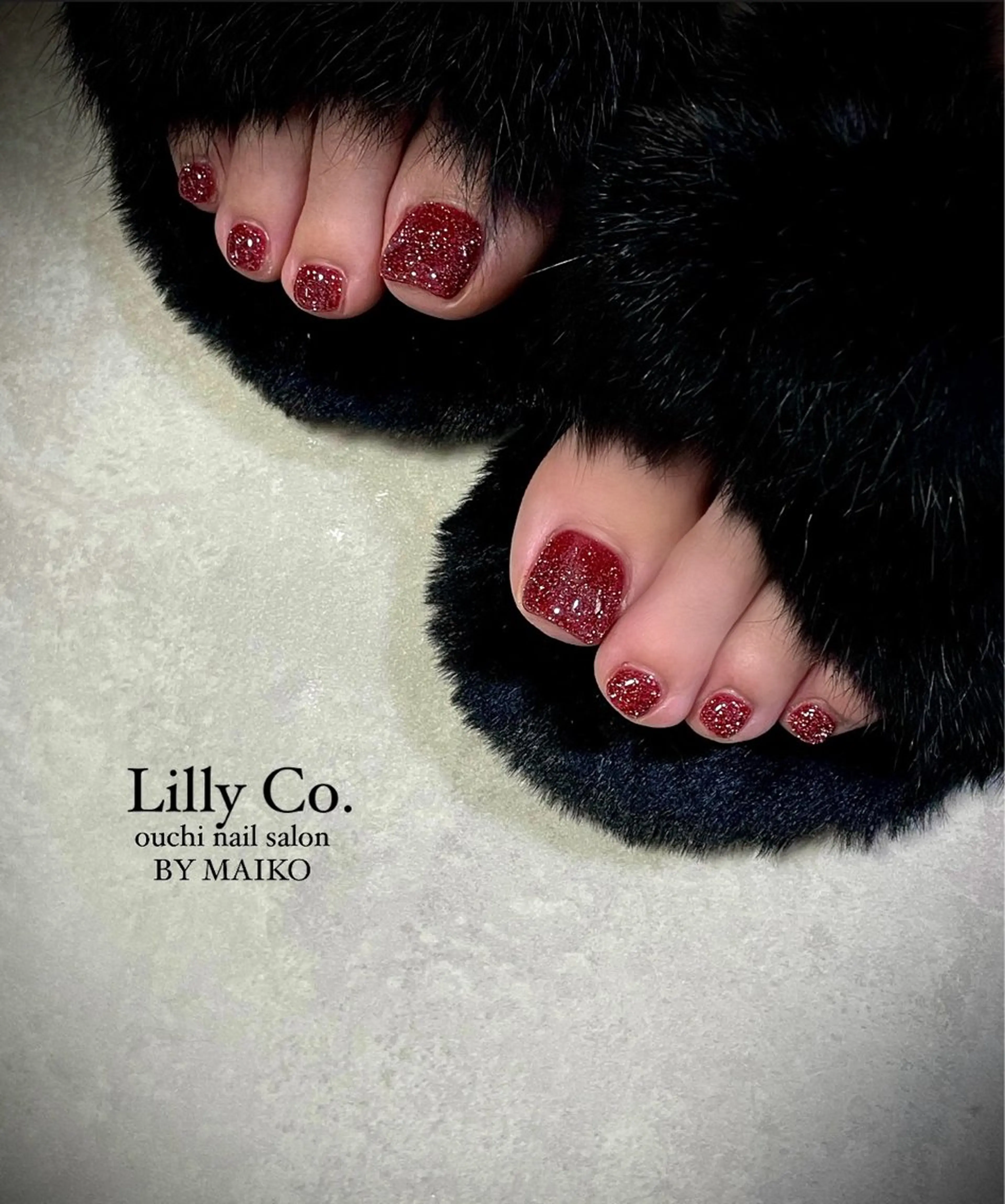 ネイル フラッシュネイル 赤色 Lilly Co.のネイルデザイン