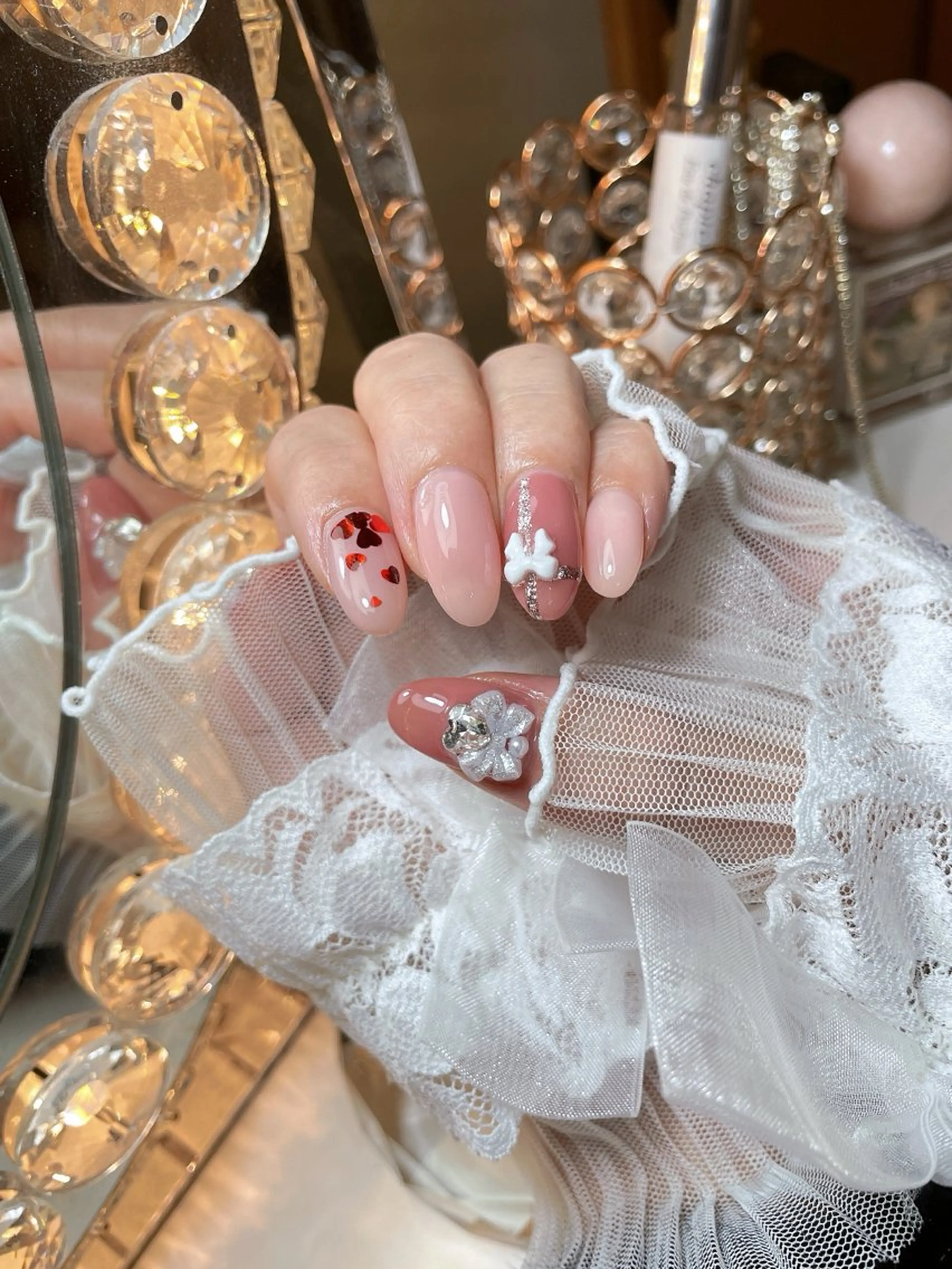 ネイル 23時まで❤︎韓国、 ワンホンネイルのネイルデザイン