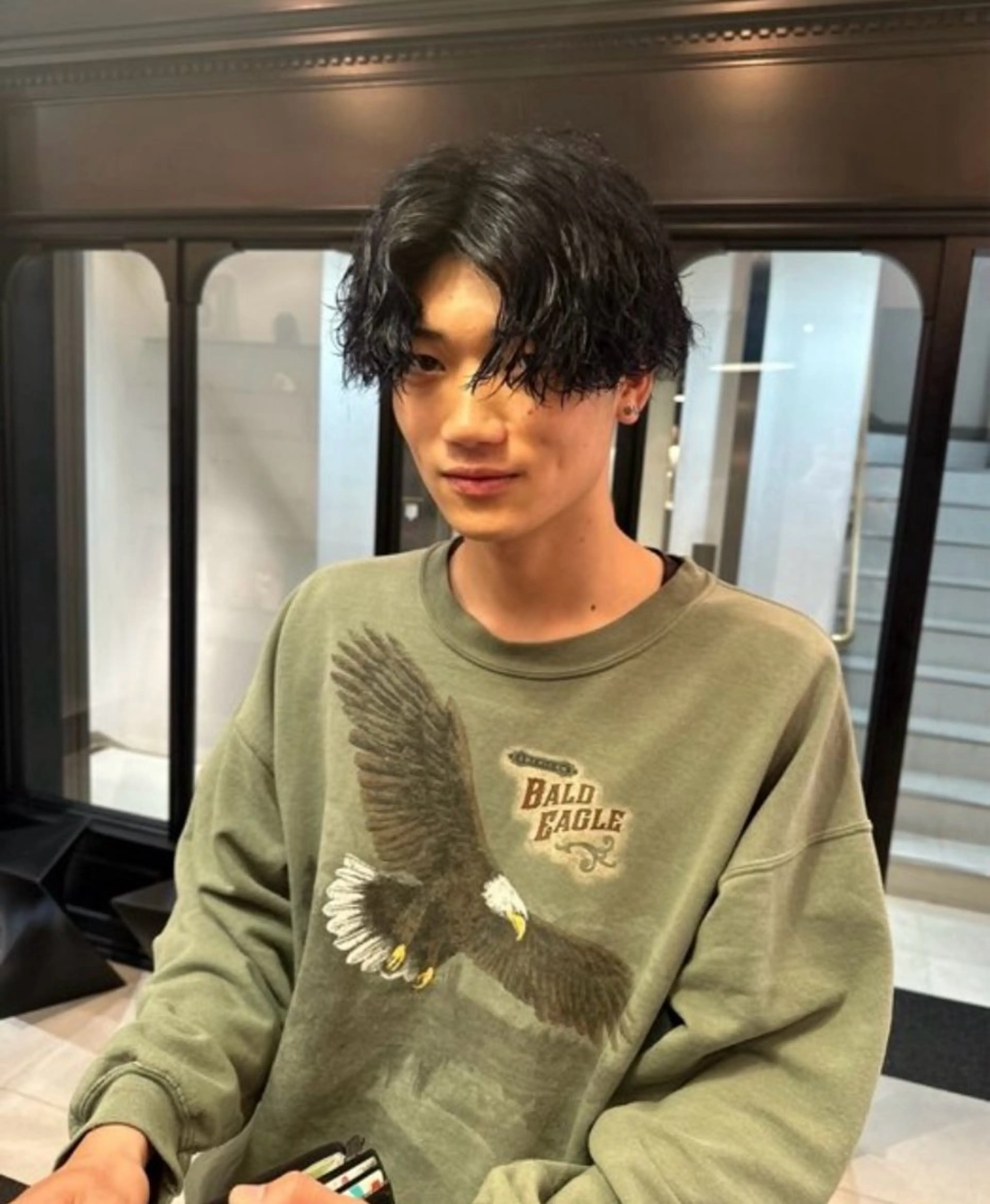 パーマ メンズ カット パーマ riria/ボブ /透明感カラー🎀のヘアスタイル