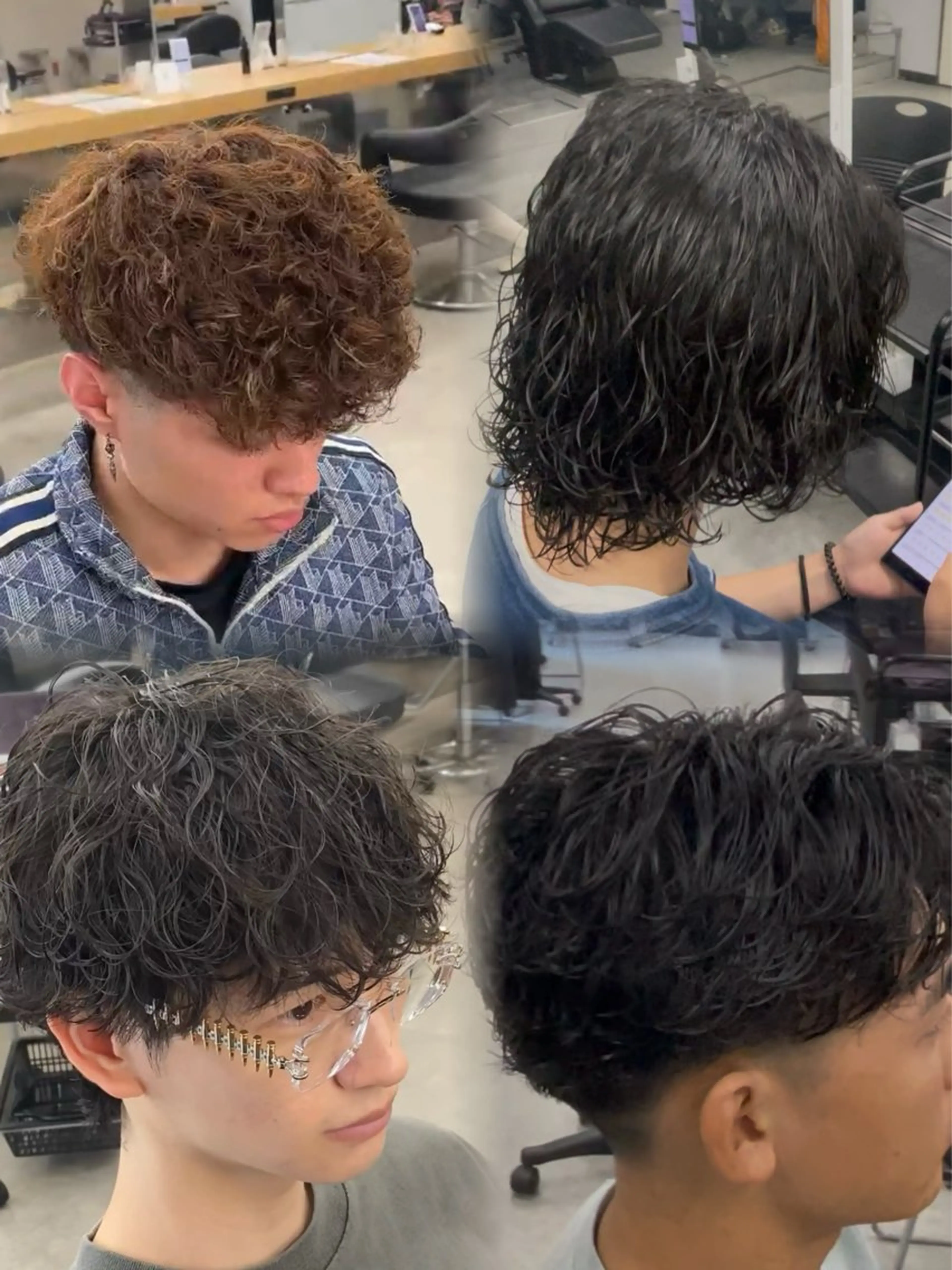 パーマ メンズ センターパート メンズハイライト メンズメッシュ マッシュ メンズパーマ カット パーマ 波巻き/サーフカール 🌊吉野裕稀のヘアスタイル