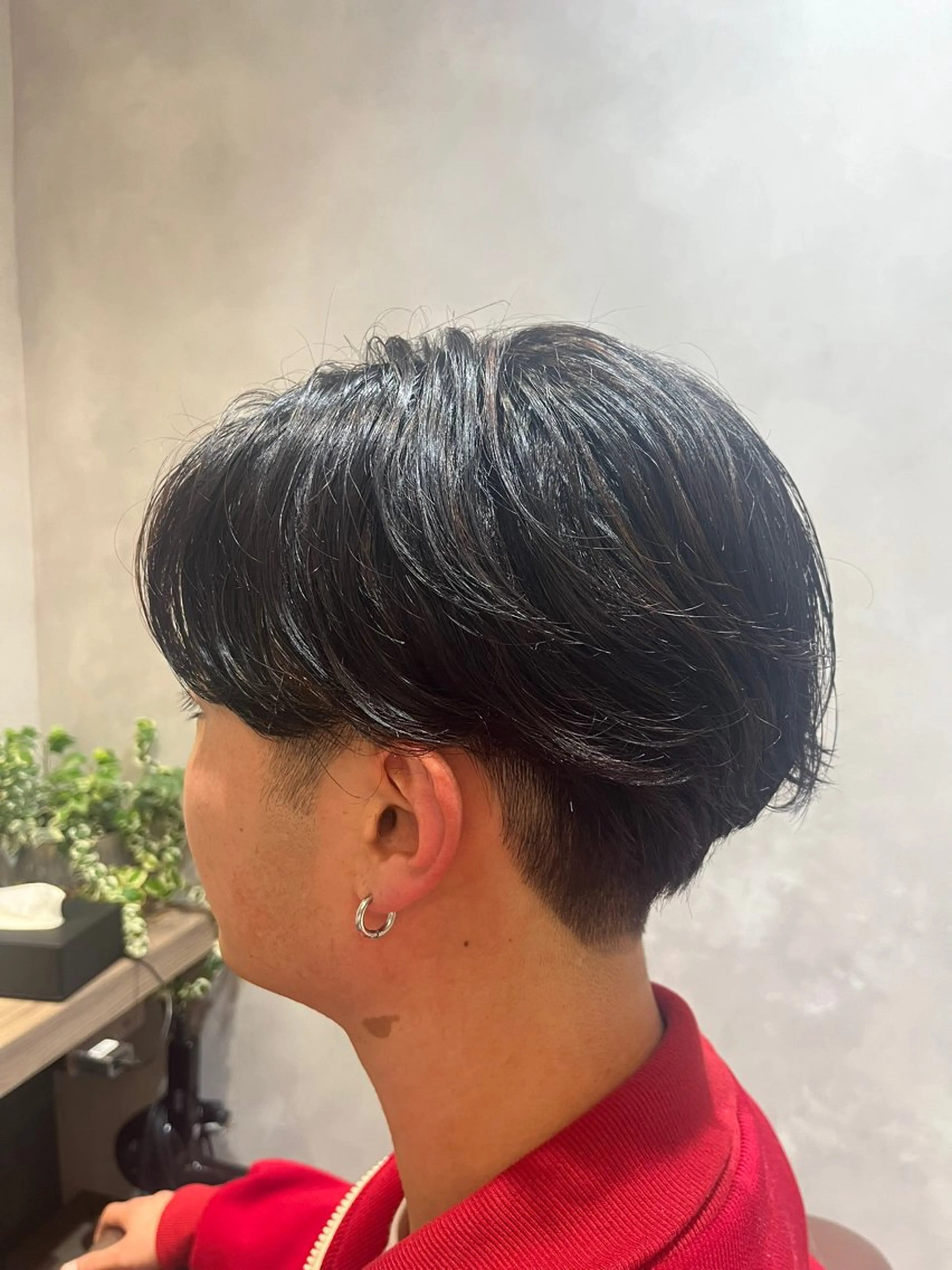 ショート パーマ メンズ センターパート カット 自由が丘/駅近/艶髪 /骨格補正/土屋優希のヘアスタイル