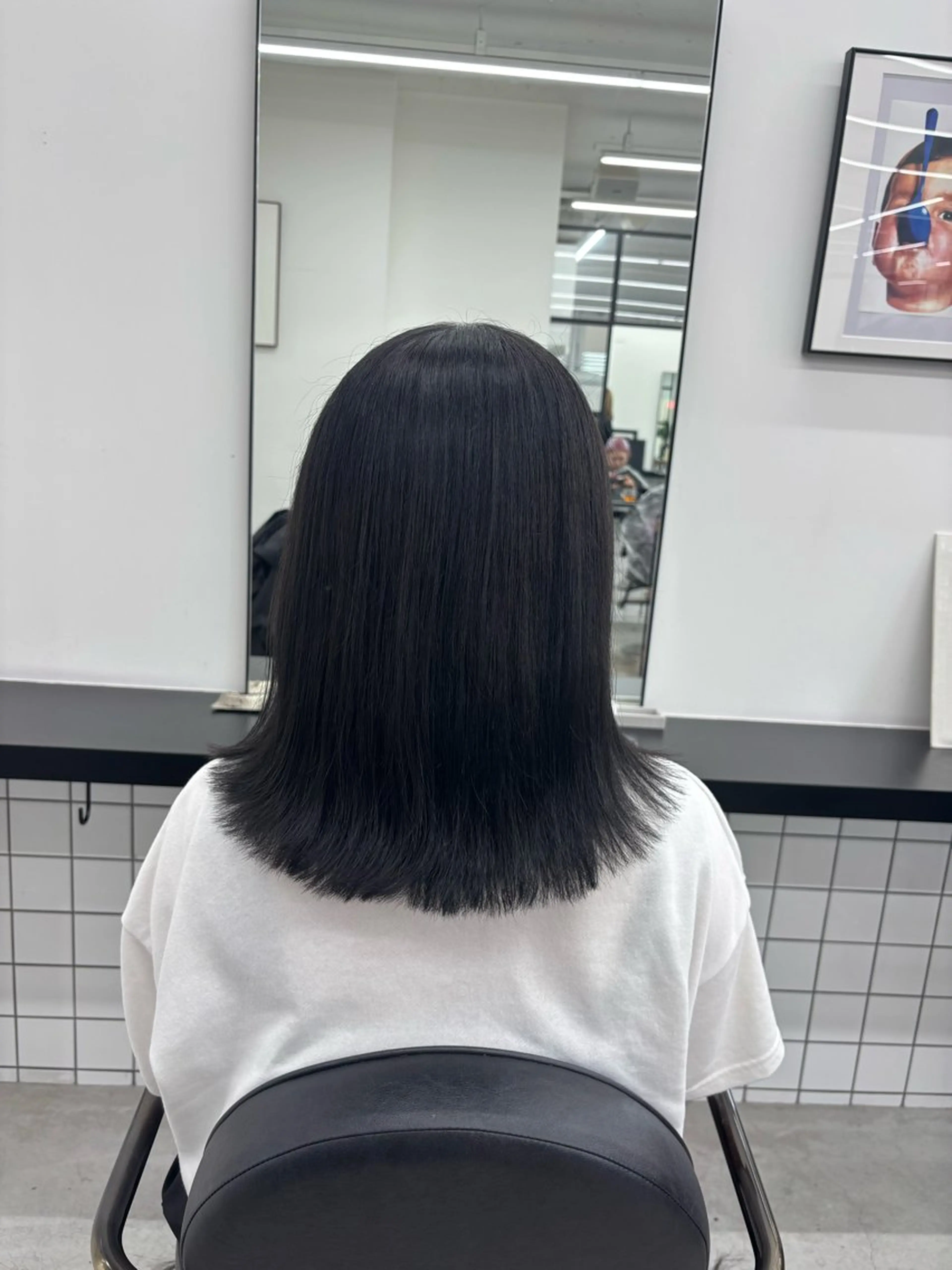 ミディアム カラー 黒髪 ブルーカラー ブルーブラック 🌼あいり🌼 JILLSTUDIOのヘアスタイル