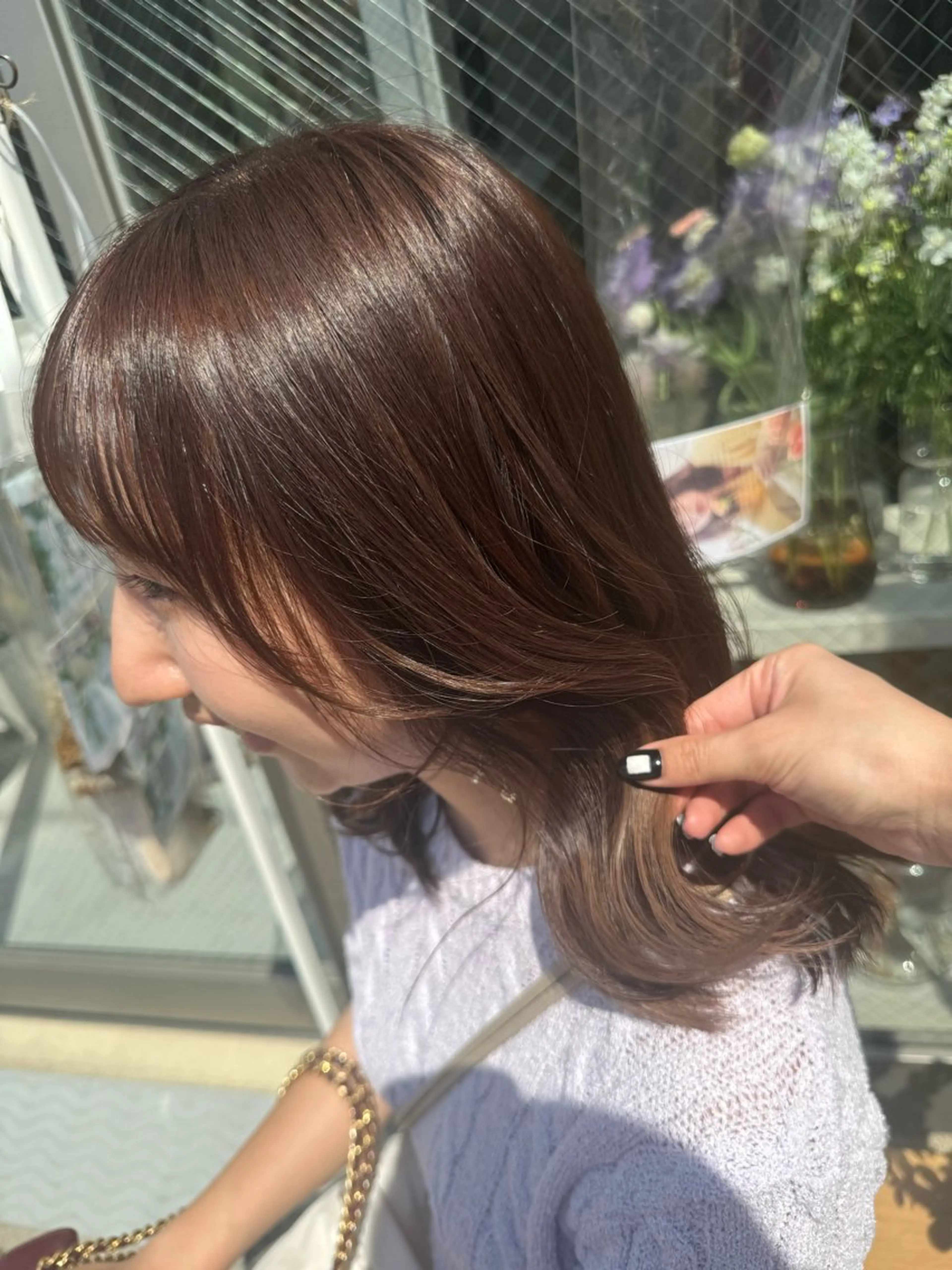 セミロング トリートメント 花見 亜沙美のヘアスタイル