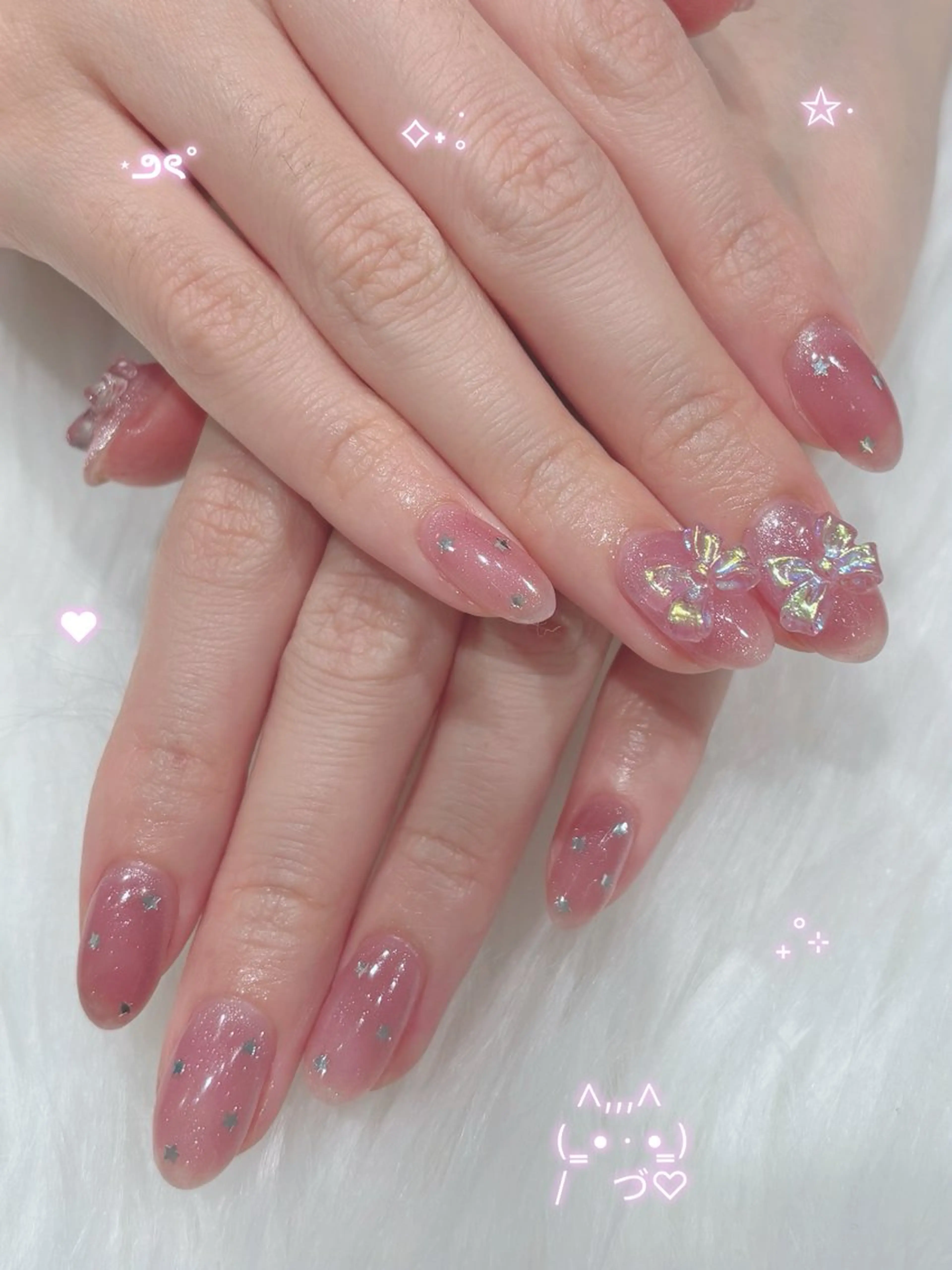 ネイル マグネットネイル ピンク ハンドネイル SAKURA ʚ🎀ɞのネイルデザイン